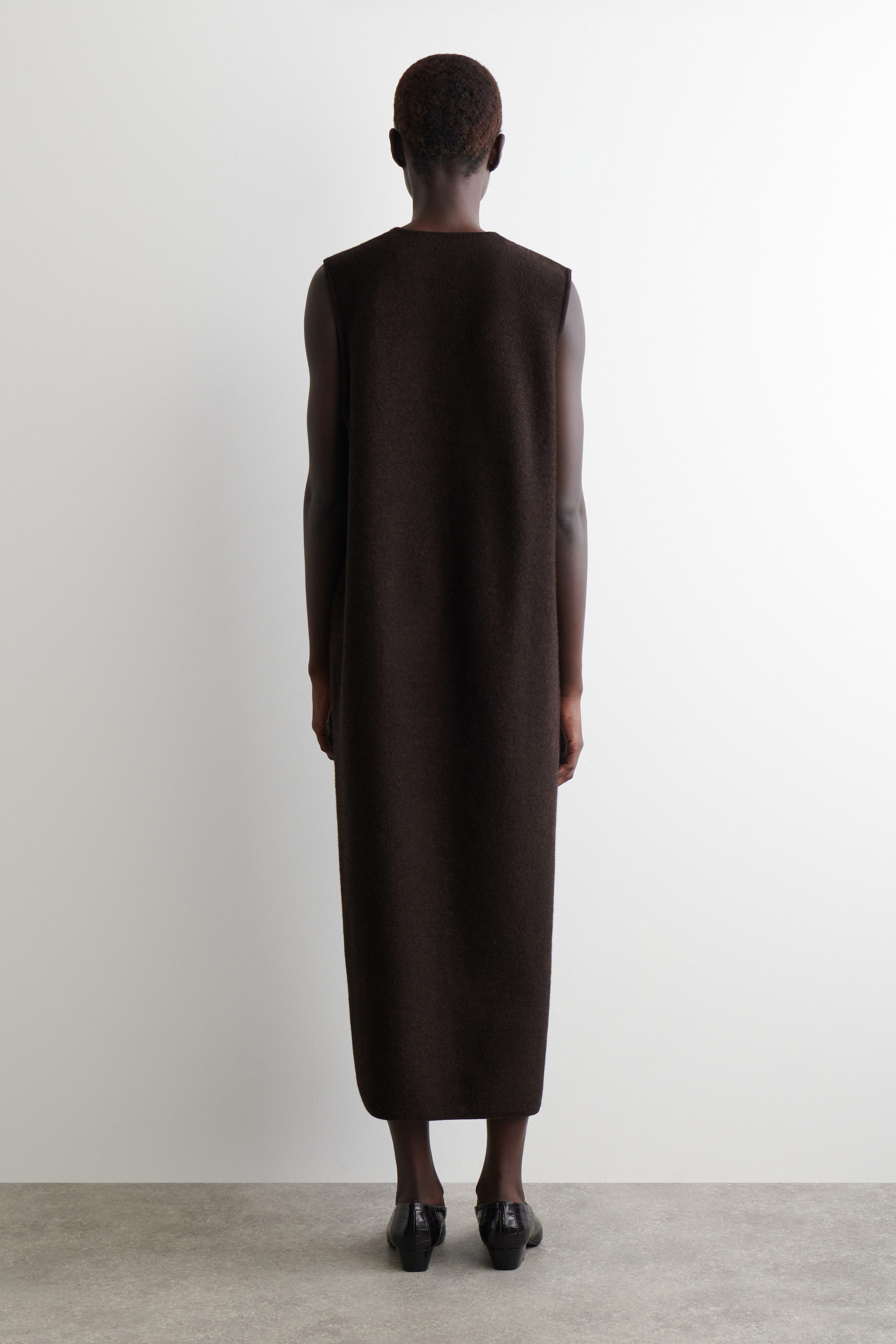 BOILED-WOOL MIDI DRESS