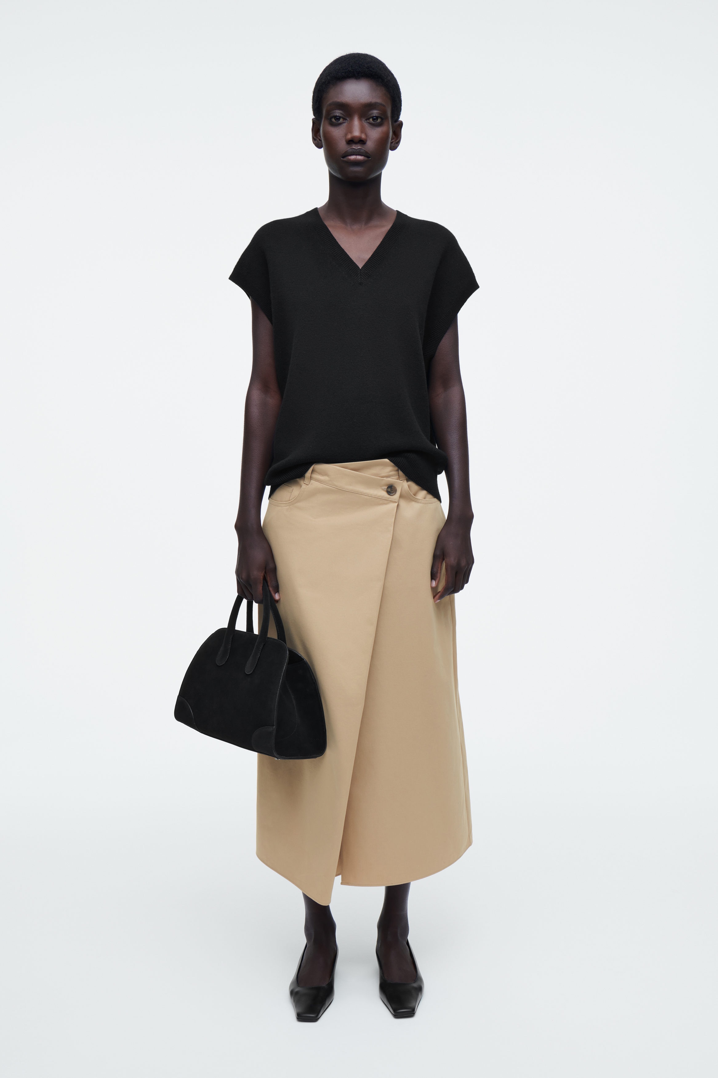 midi skirt beige
