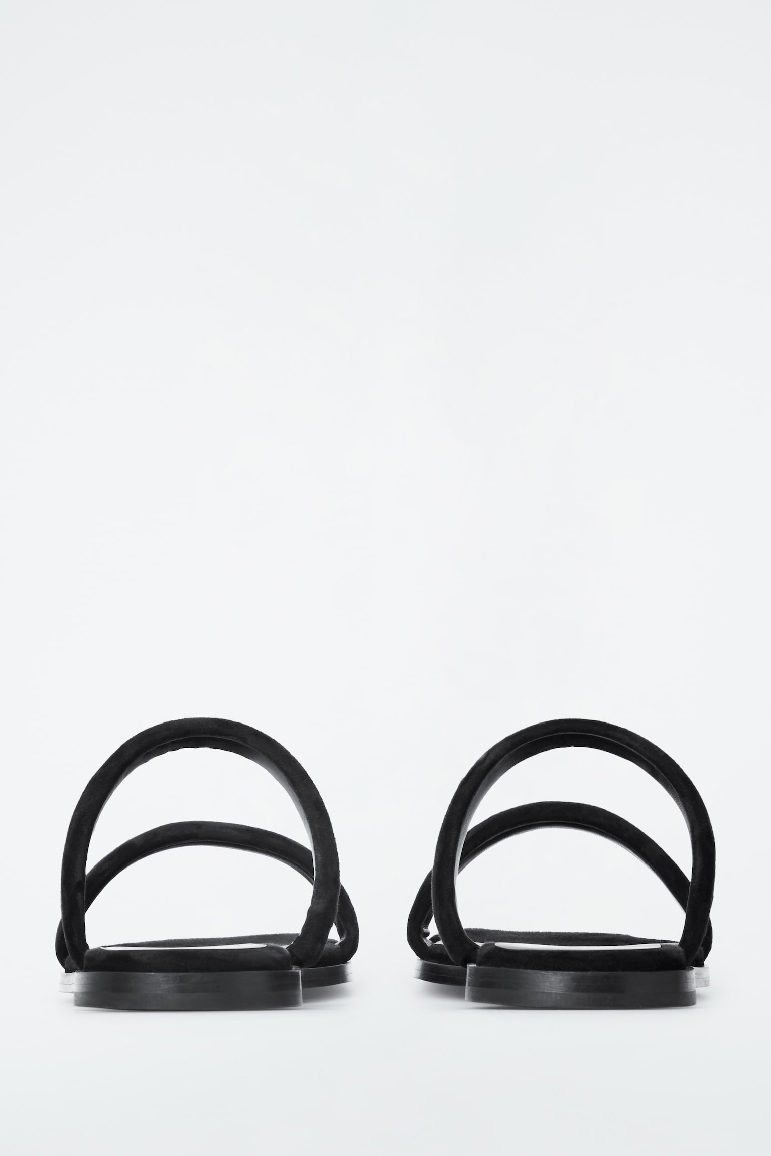 MINIMAL SUEDE SANDALS - BLACK - 2