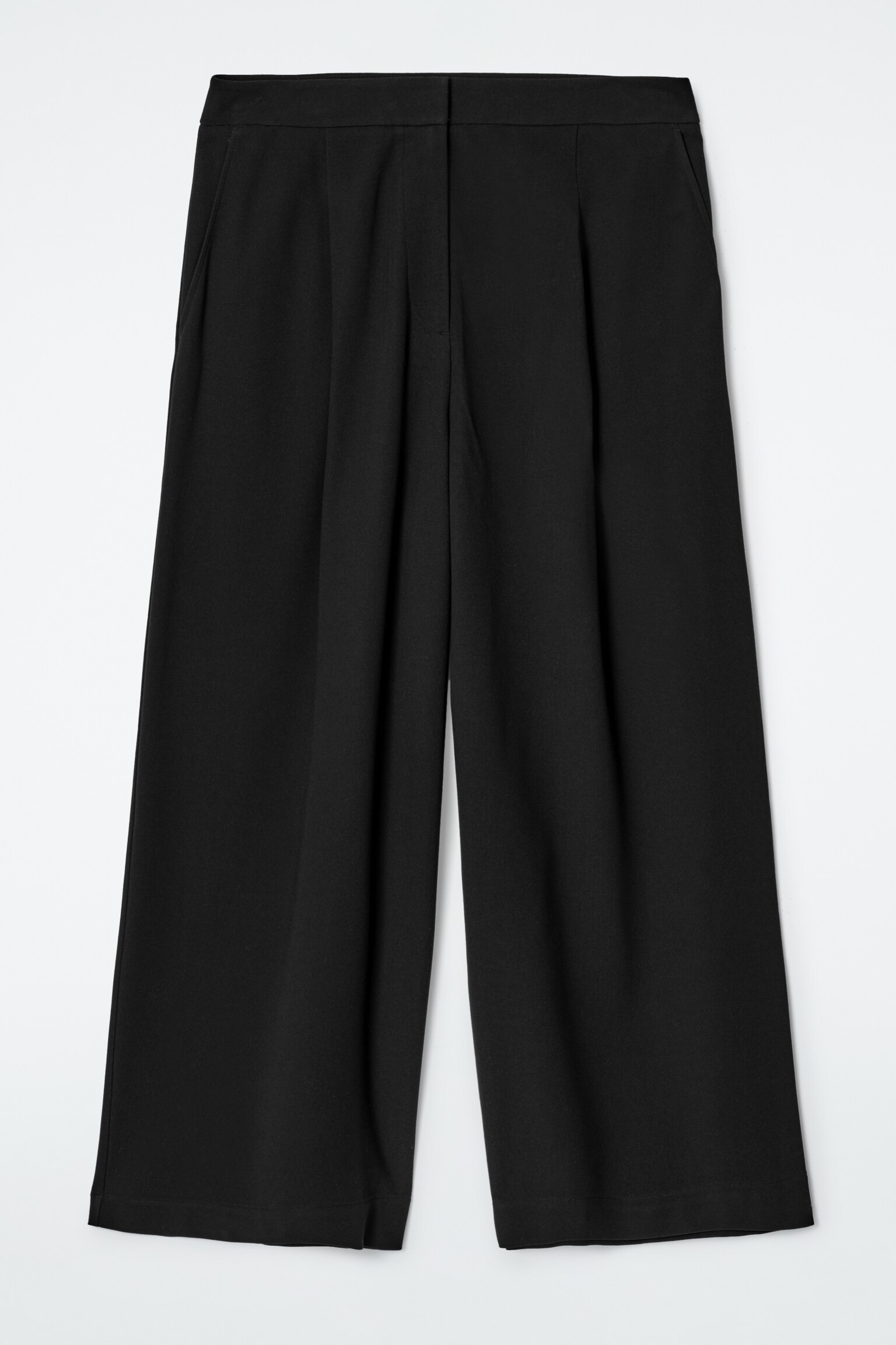 PANTALON LARGE ET COURT - BLEU MARINE/VERT CLAIR - 2