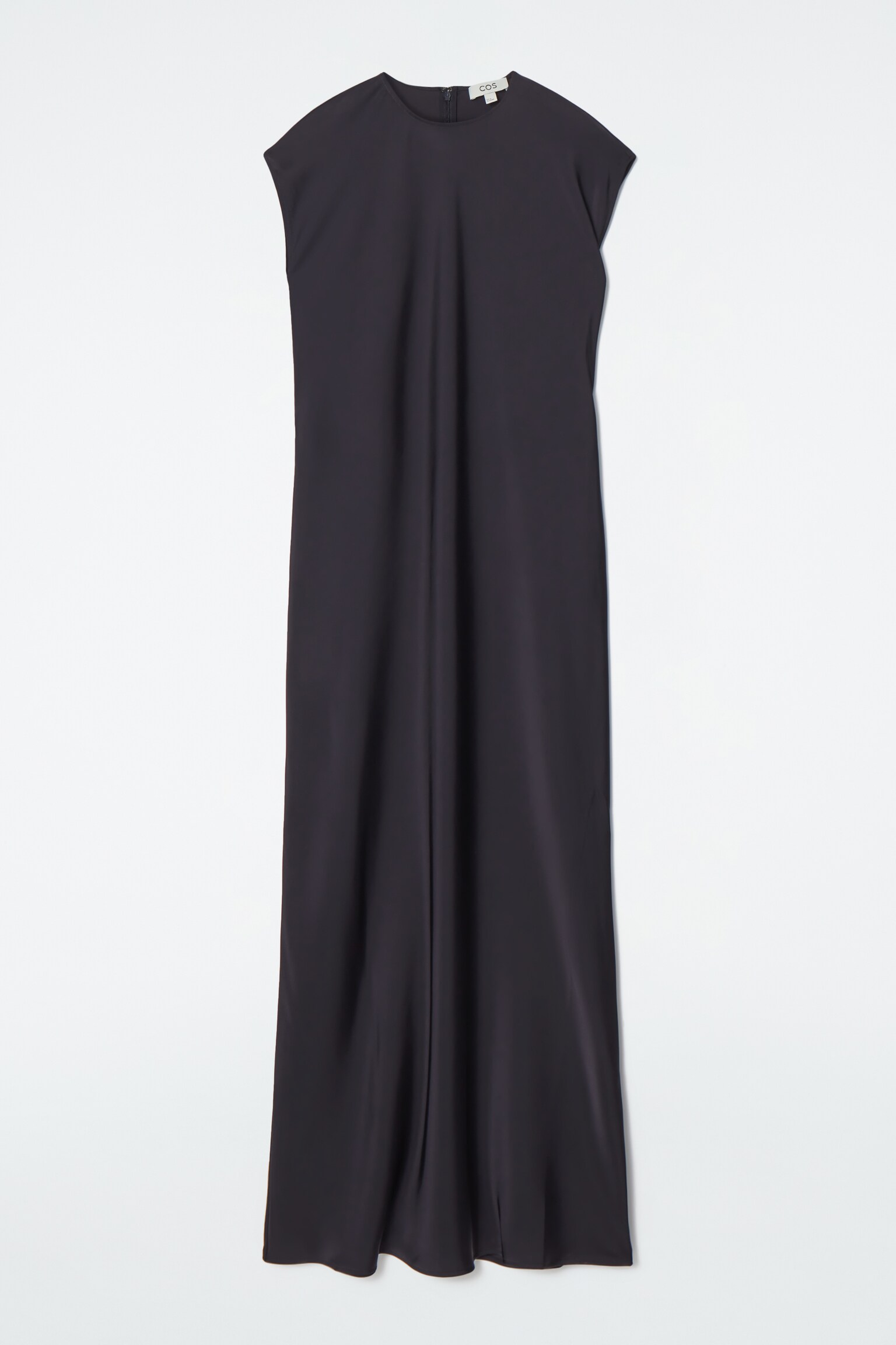 TIE-DETAIL SATIN MIDI DRESS - NAVY