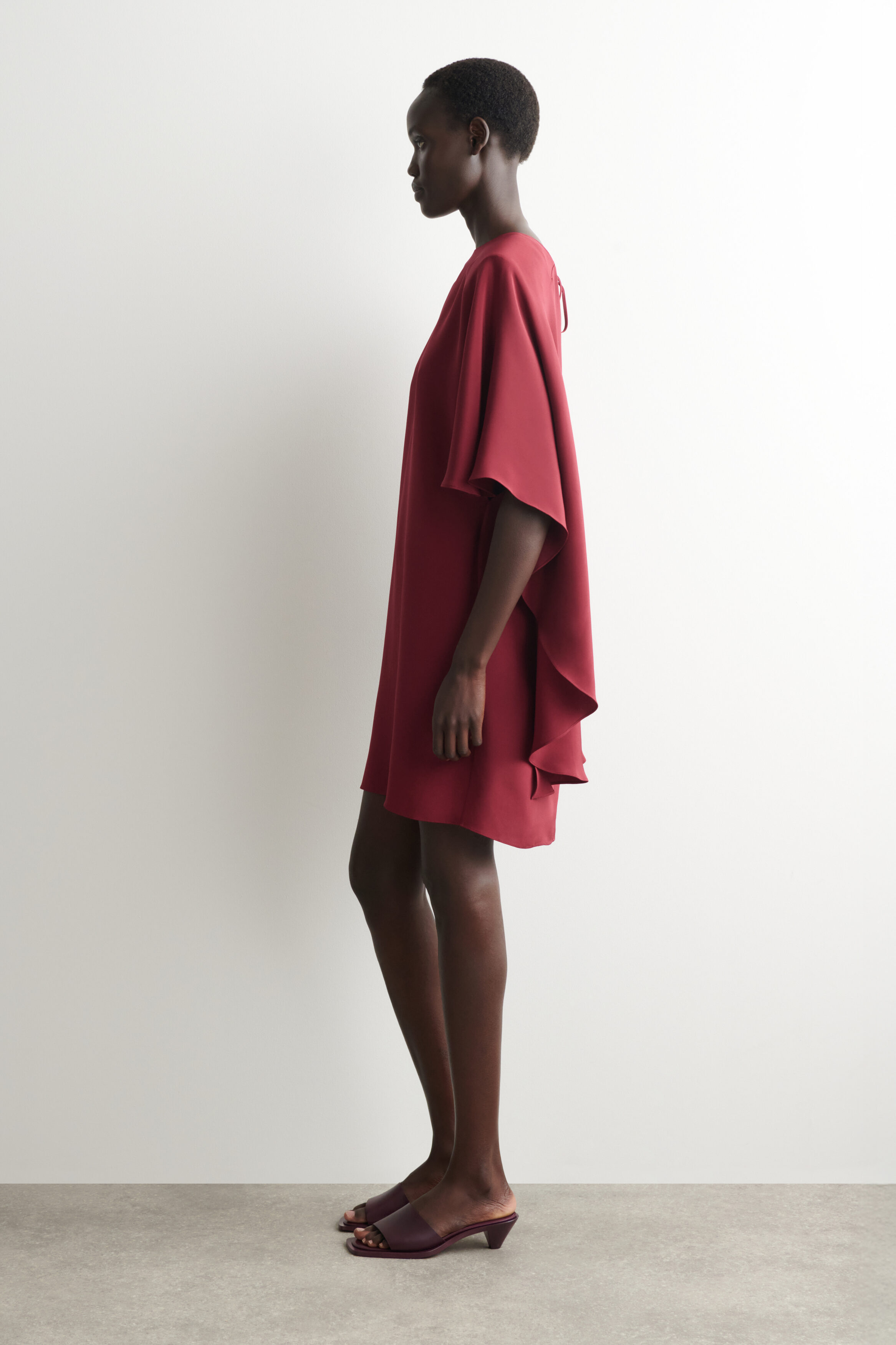 DRAPED SILK MINI DRESS - thumbnail 3
