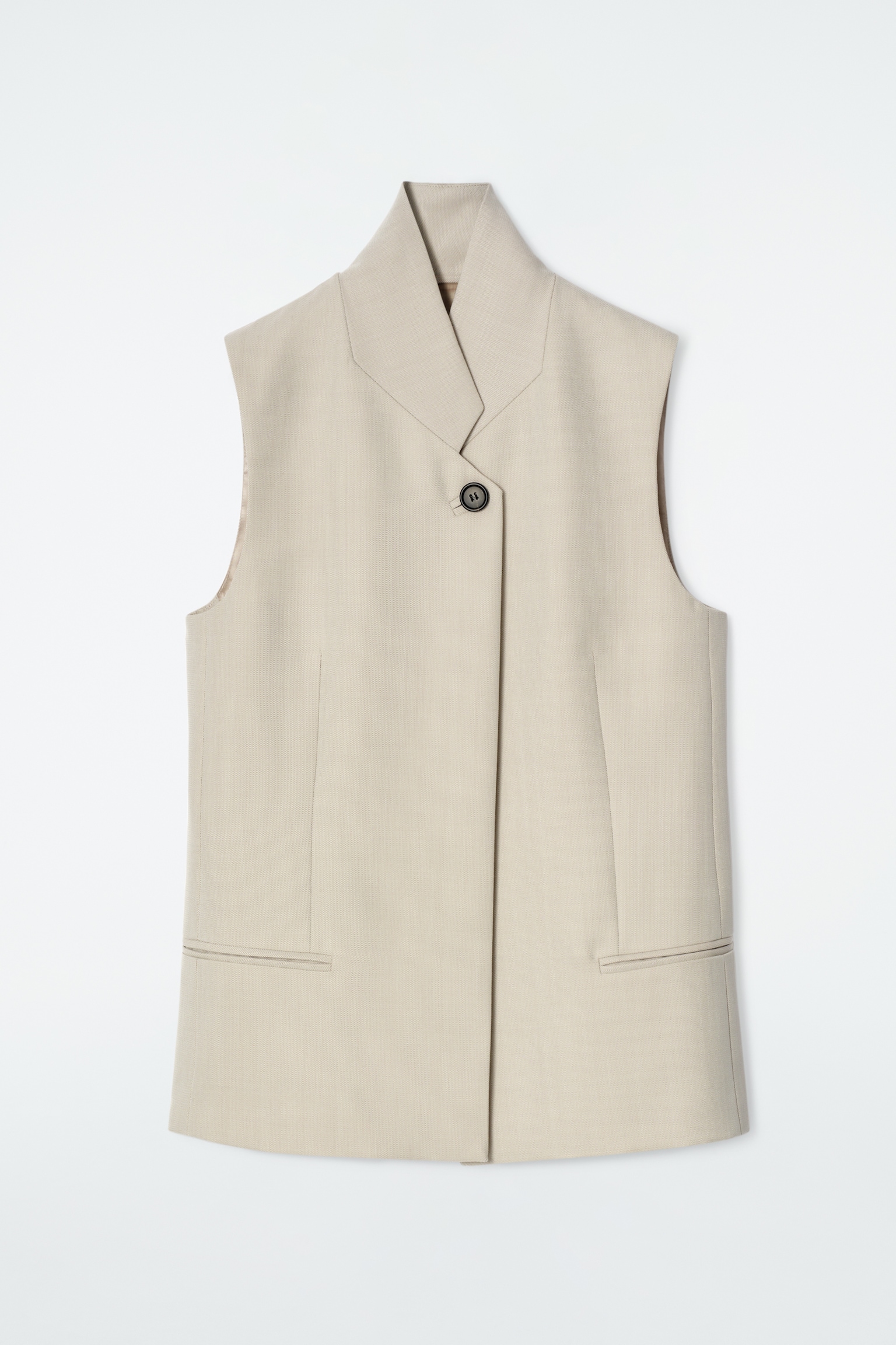 LONG GILET EN LAINE - CAPPUCCINO - 2