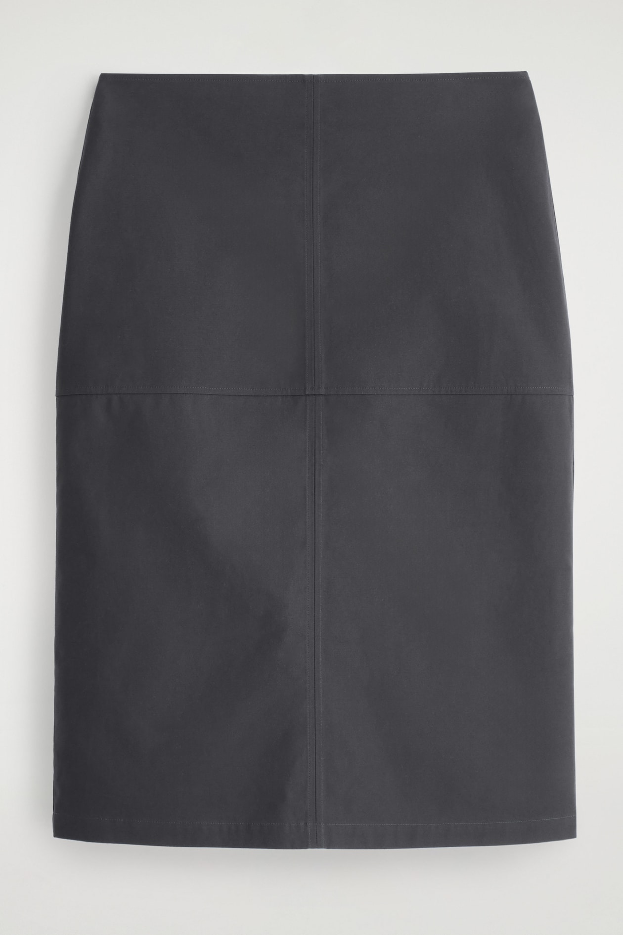 COTTON PENCIL SKIRT — GREY