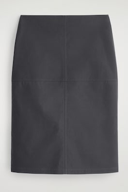COTTON PENCIL SKIRT — GREY 2