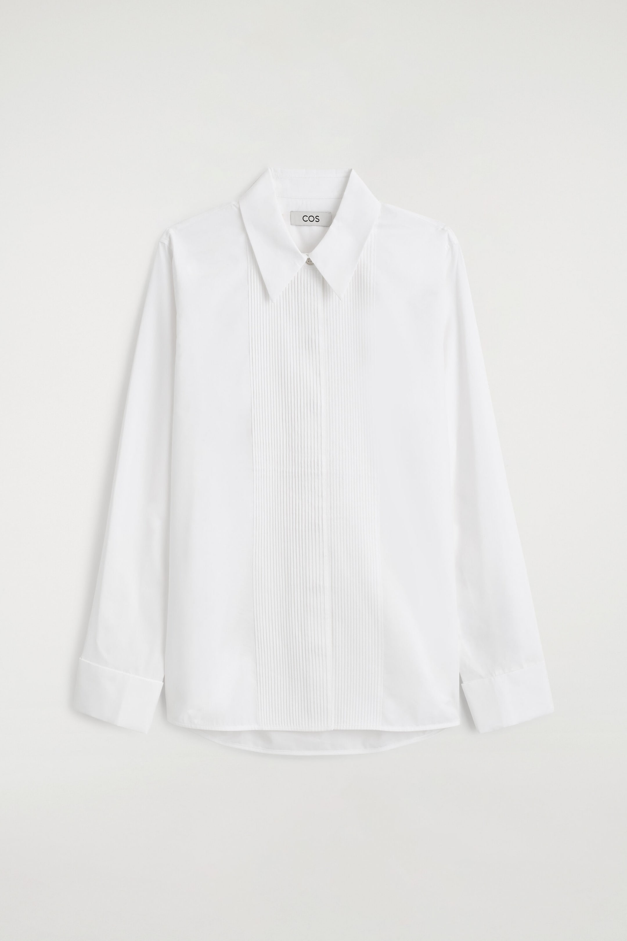 PINTUCKED COTTON-SILK TUXEDO SHIRT