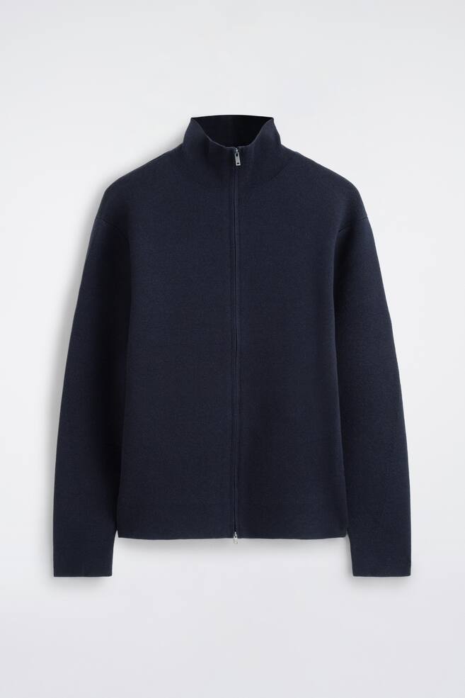 MILANO KNIT FUNNEL-NECK ZIP-UP JACKET - NAVY - 1