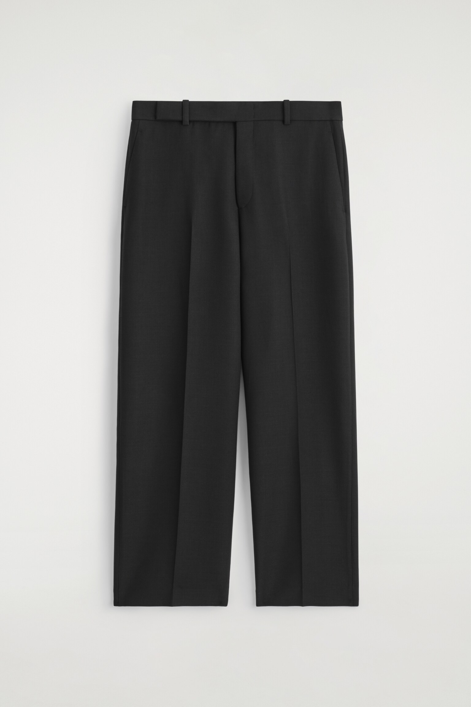 PANTALÓN STRAIGHT-LEG EN MEZCLA DE LANA - NEGRO/MARRÓN OSCURO - 2
