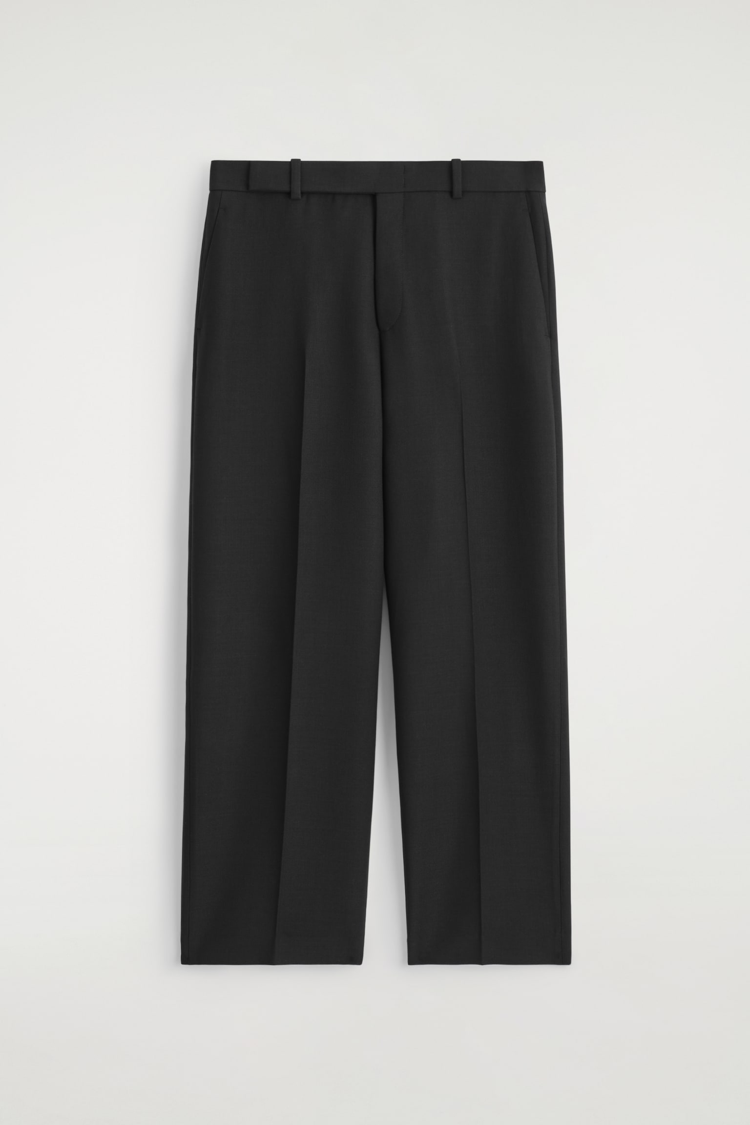PANTALON DROIT EN LAINE MÉLANGÉE - NOIR/BRUN FONCÉ - 2