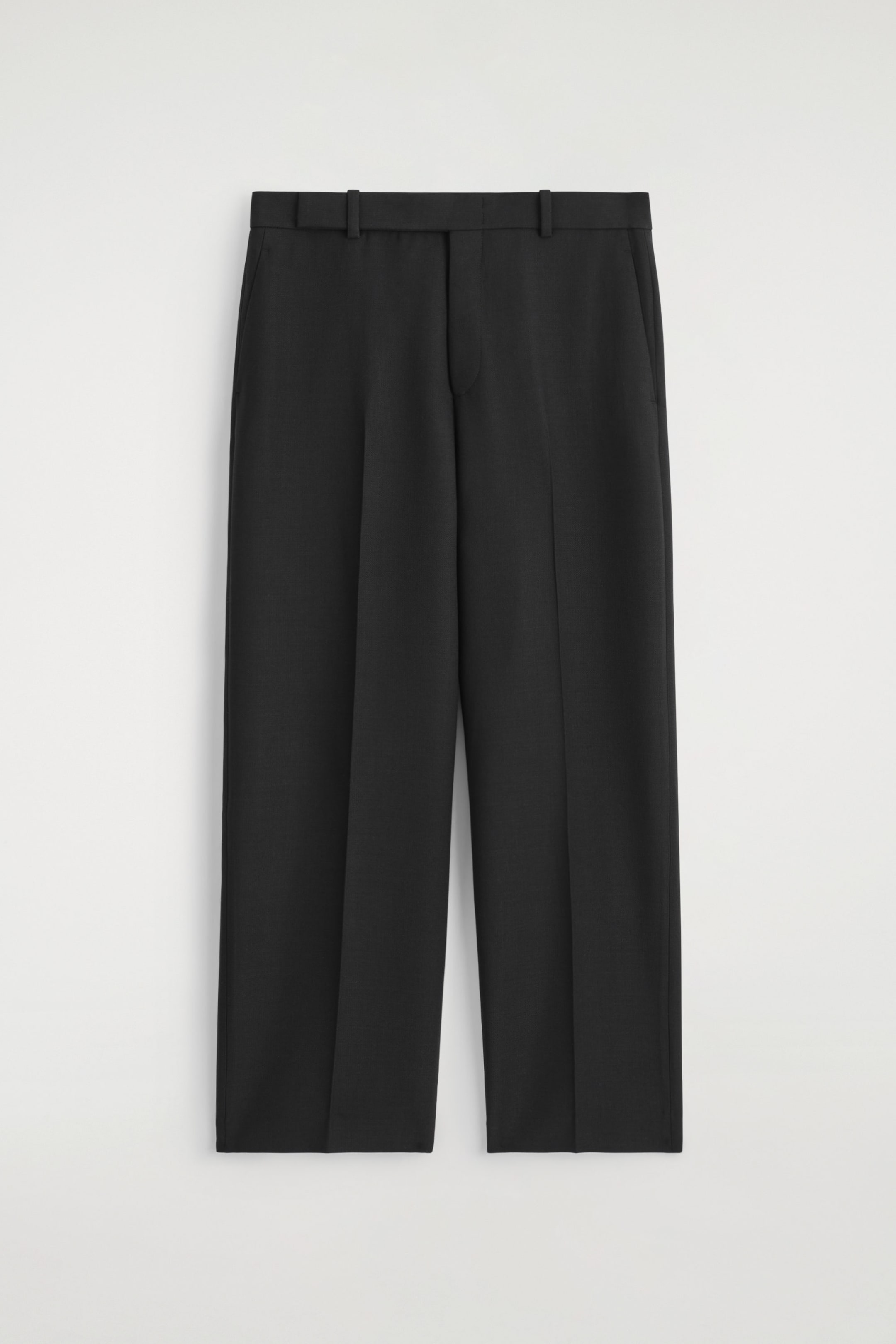 WOOL-BLEND STRAIGHT-LEG TROUSERS