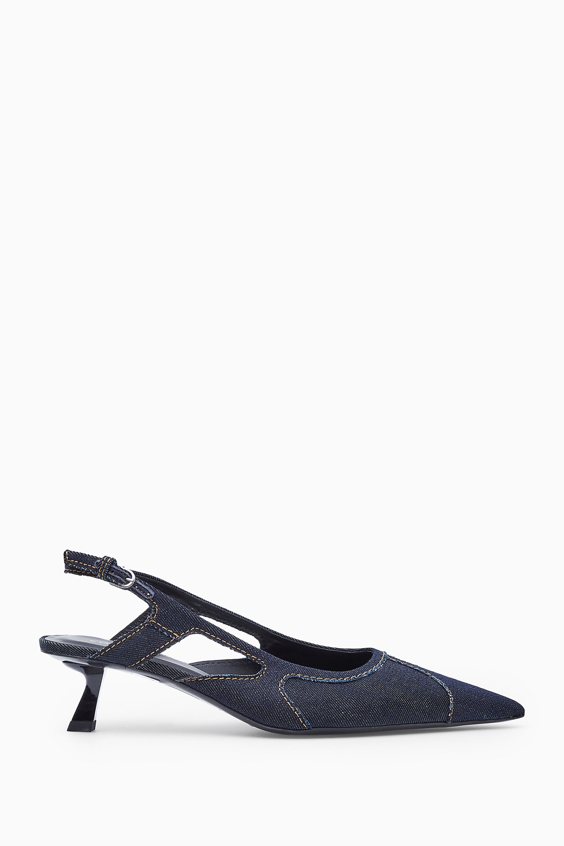 View larger image: DENIM POINTED SLINGBACK KITTEN HEELS - INDIGO - Ladies | H&M GB 1