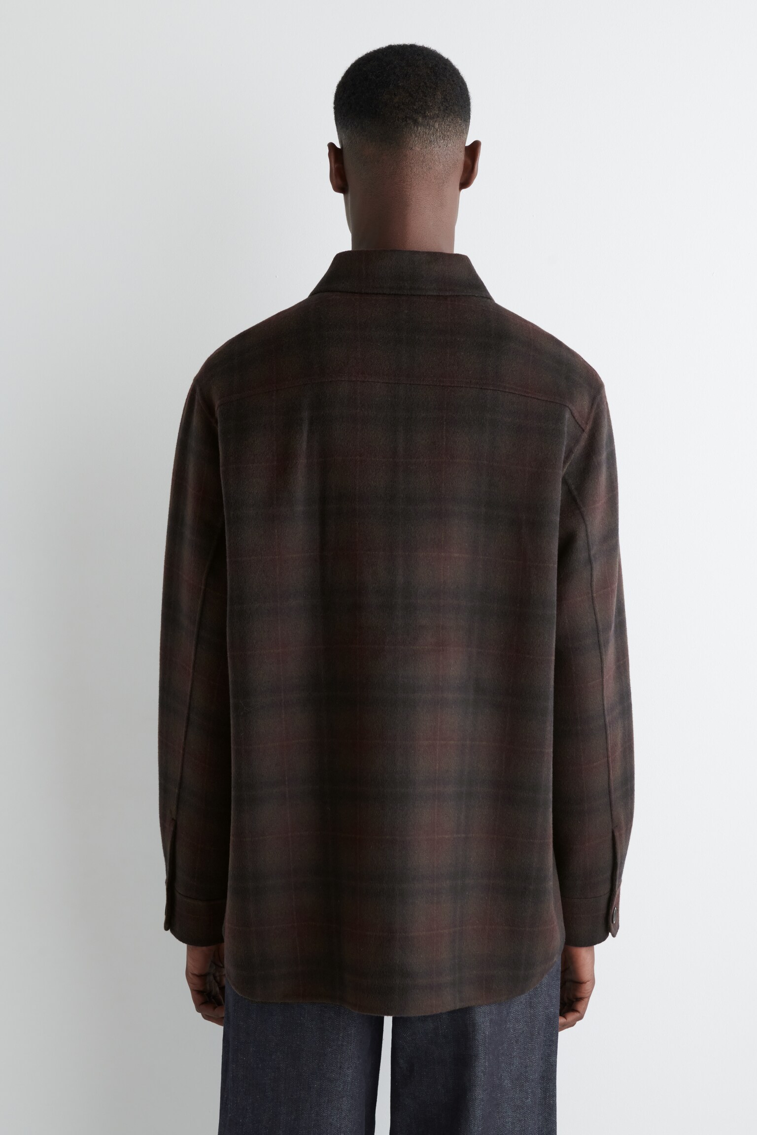 SOBRECAMISA DE LANA DE DOBLE FAZ - BURDEOS/CUADROS/NEGRO/AZUL COBALTO - 6