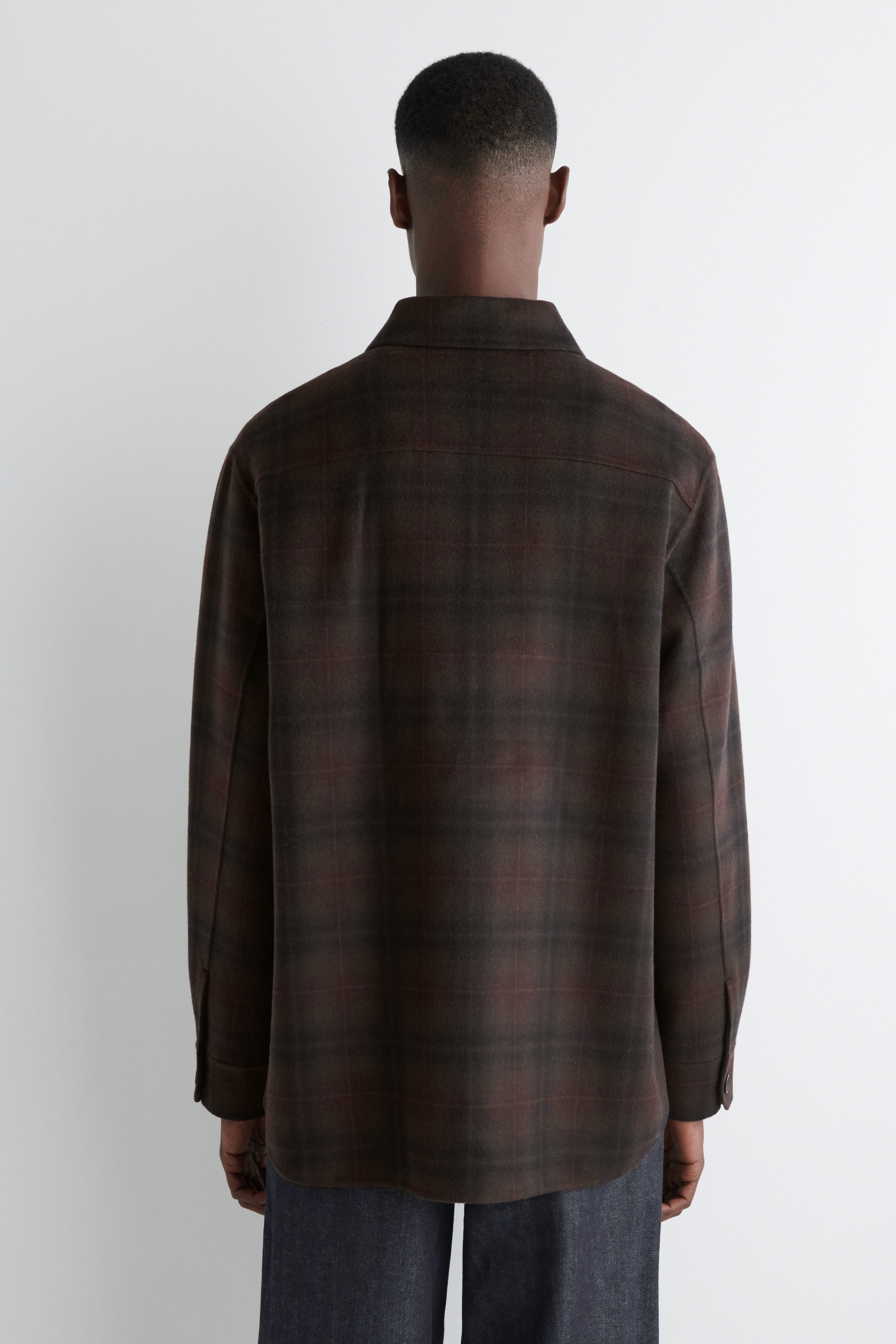 DOUBLE-FACED WOOL OVERSHIRT - BURGUNDY / CHECKED | COS US