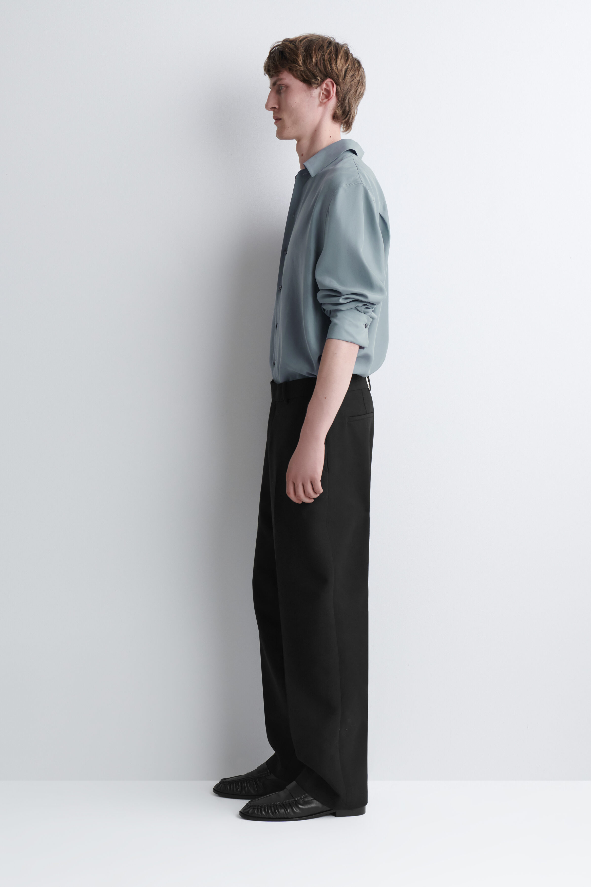 WOOL-BLEND RELAXED-FIT STRAIGHT-LEG PANTS - thumbnail 3