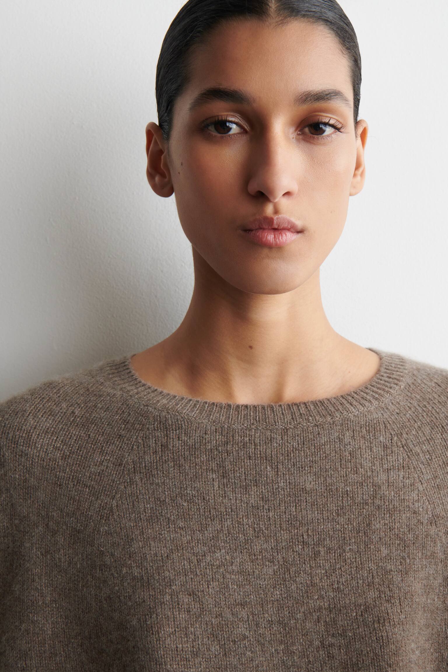 CAPE EN CACHEMIRE - BRUN CHINÉ - 3