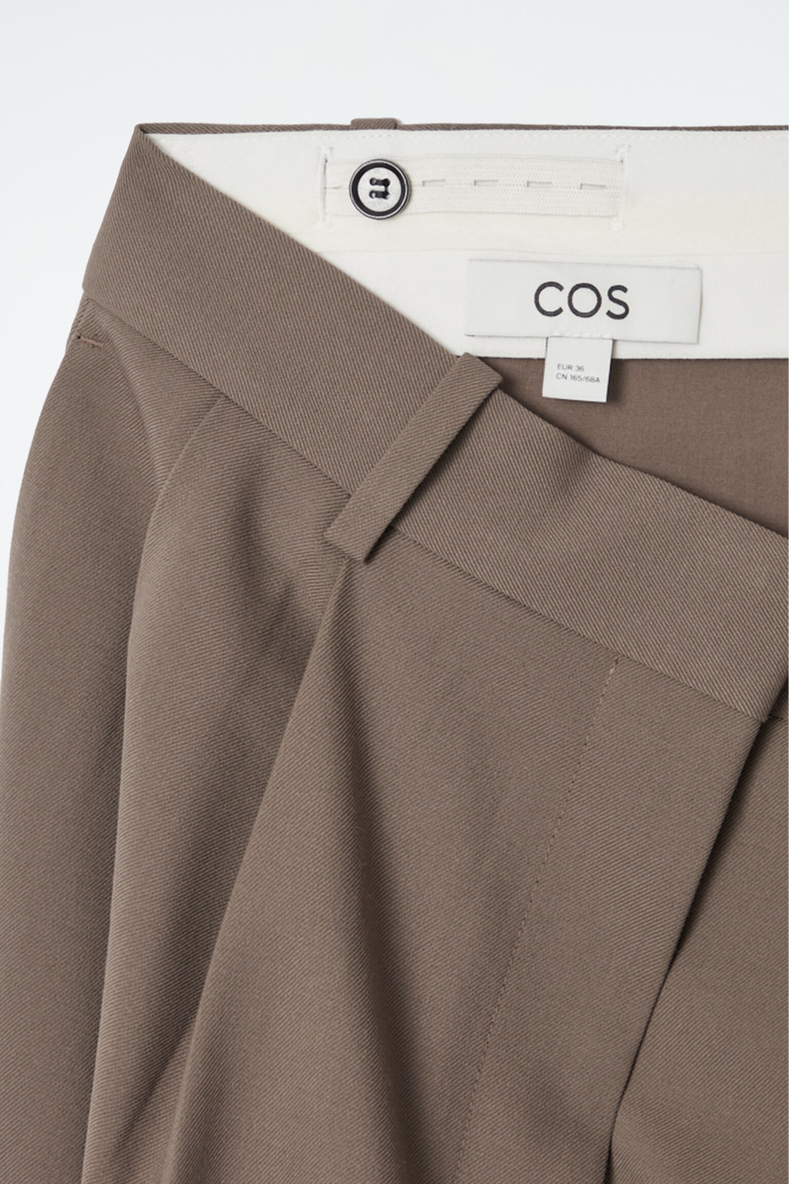 RELAXED TWILL WIDE-LEG TROUSERS - MOLE/BLACK/DARK BROWN/BLUE/GREY/PINK - 2