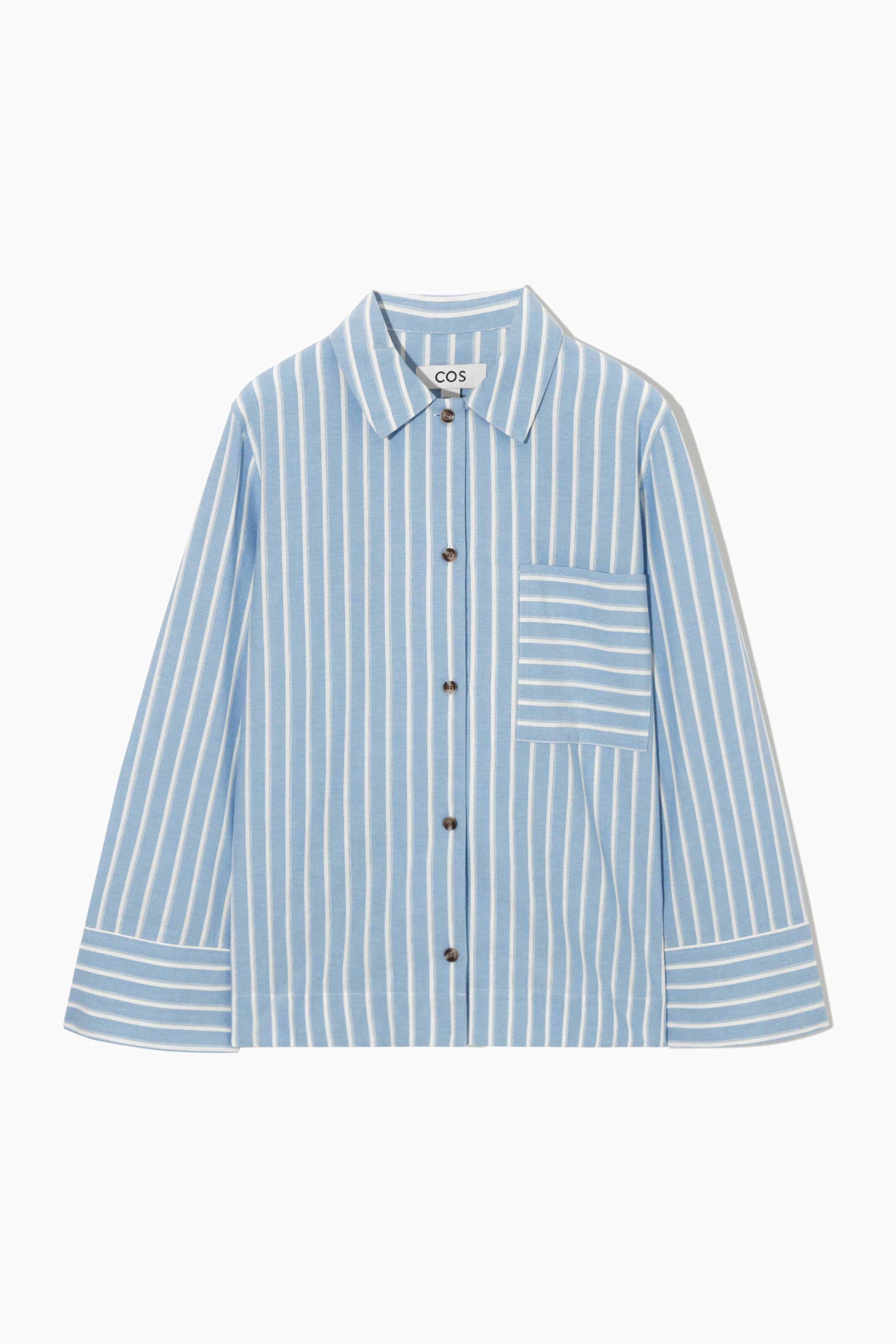 Grotere afbeelding bekijken: STRIPED COTTON PYJAMA SET - BLUE / STRIPED - DAMES | H&M NL 1