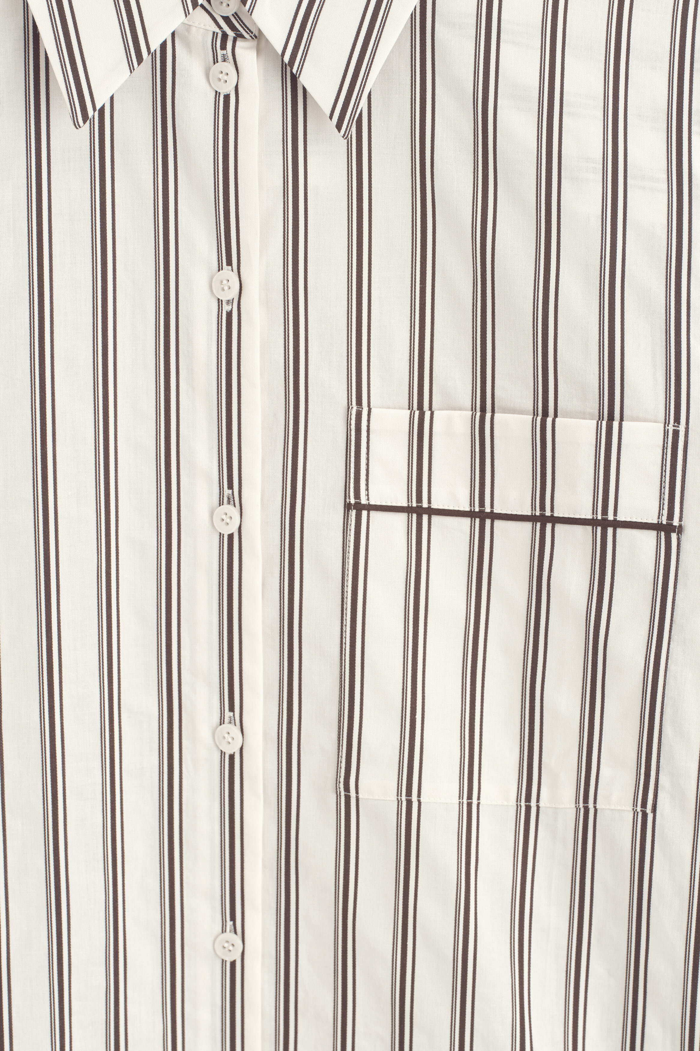 Piped Striped Cotton Shirt