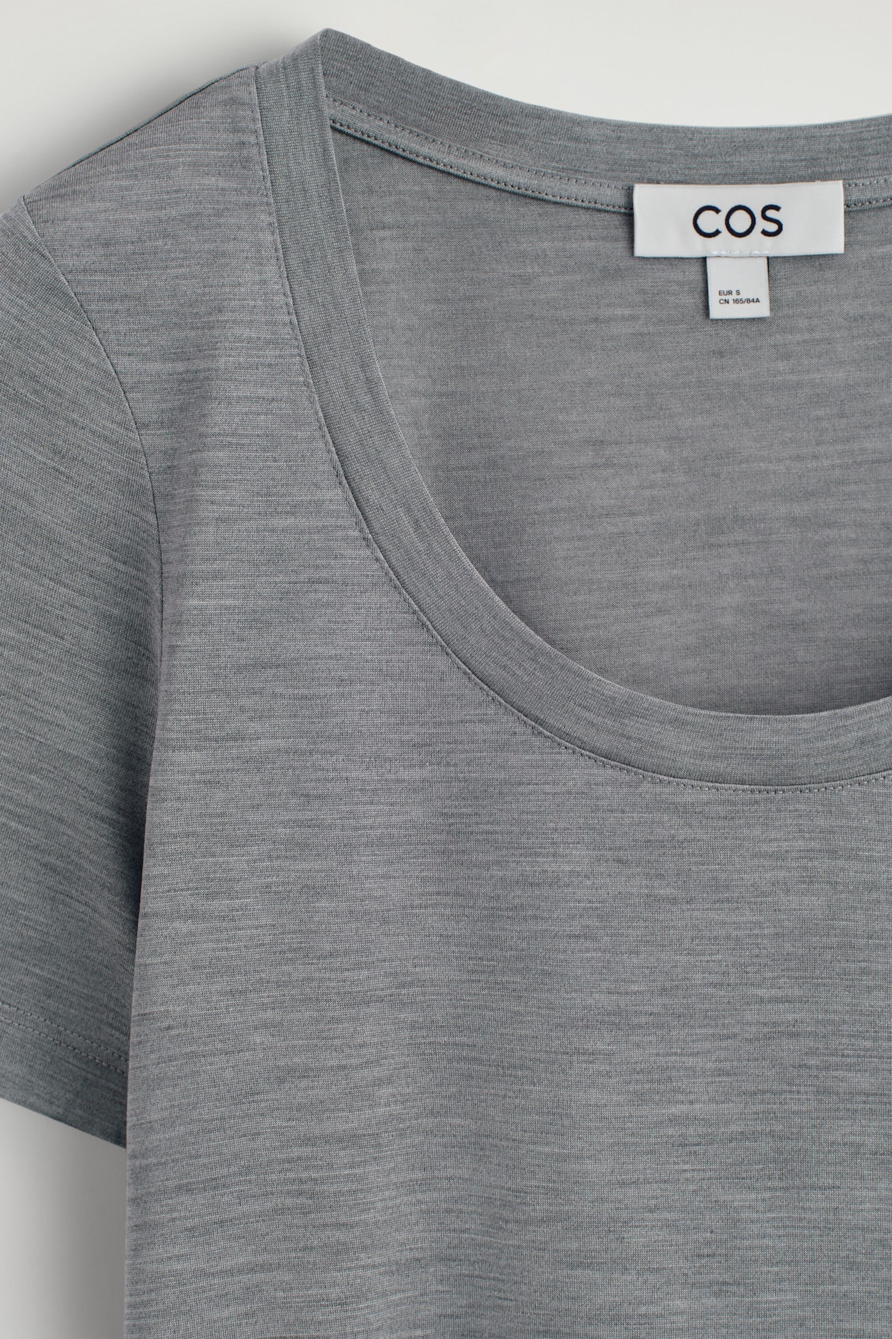 SLIM SILK T-SHIRT — GREY MÉLANGE