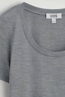 SLIM SILK T-SHIRT — GREY MÉLANGE 5