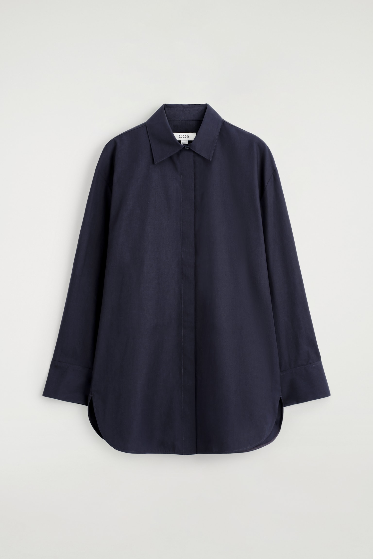 TAILORED COTTON SHIRT - NAVY/WHITE - 2