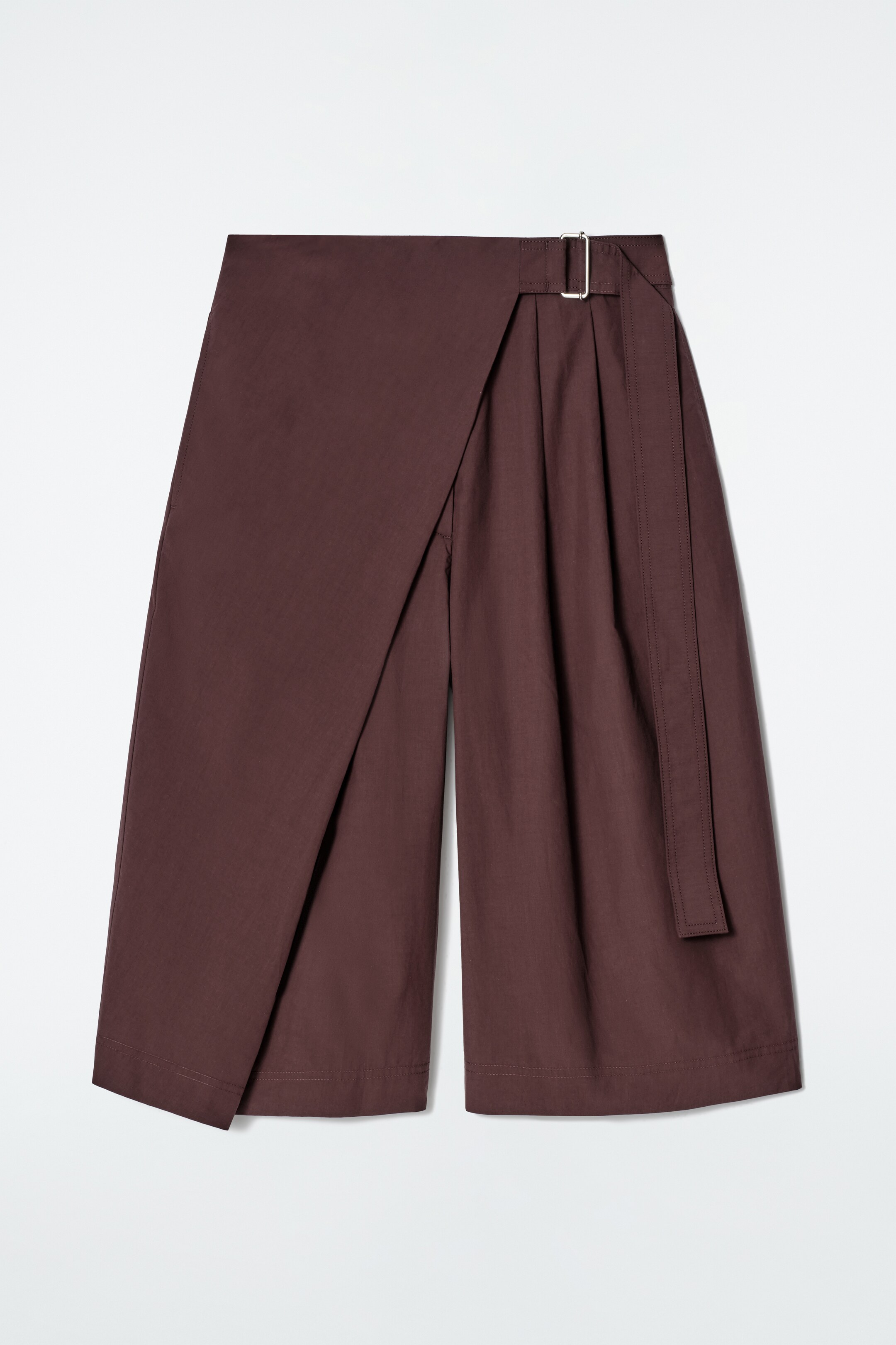 Vezi imaginea mai mare: SHORTS DIN BUMBAC CU CORDON ȘI ÎNCHIDERE PETRECUTĂ - BURGUNDIA - FEMEI | H&M RO 6