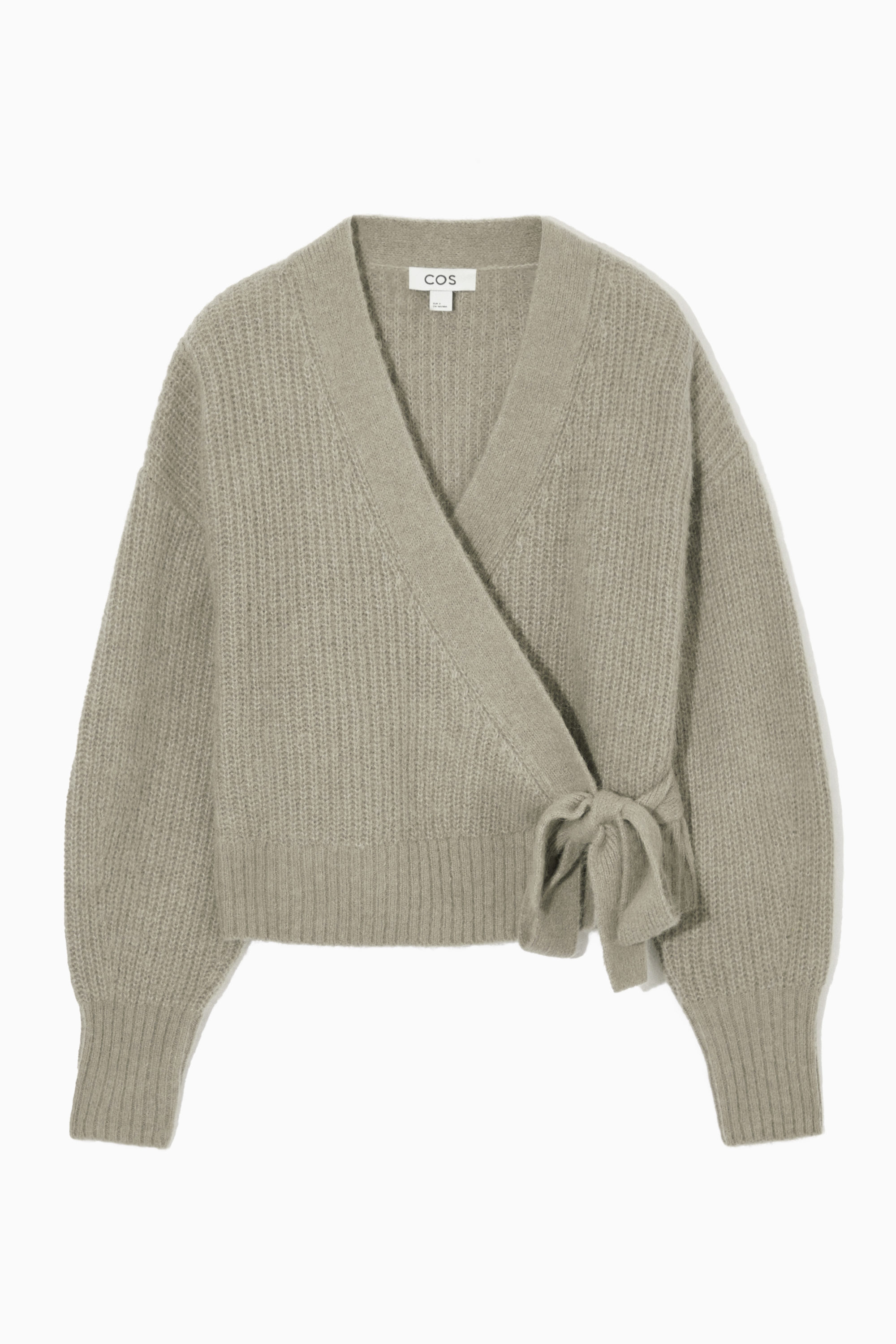 TEXTURED ALPACA-BLEND WRAP CARDIGAN - BEIGE | COS US
