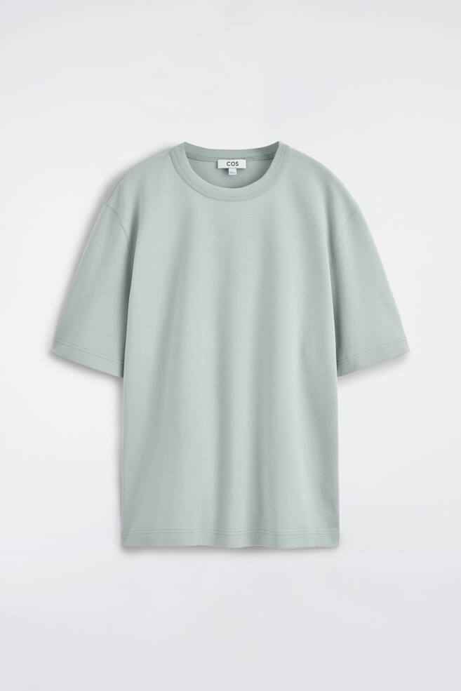 T-SHIRT DE ALGODÃO INTERLOCK COM GOLA REDONDA - VERDE CLARO/AZUL-MARINHO/AZUL-MARINHO/BRANCO/ÀS RISCAS/Verde / Branco / Listrado/Azul claro/Azul brilhante/PRETO/BRANCO - 1