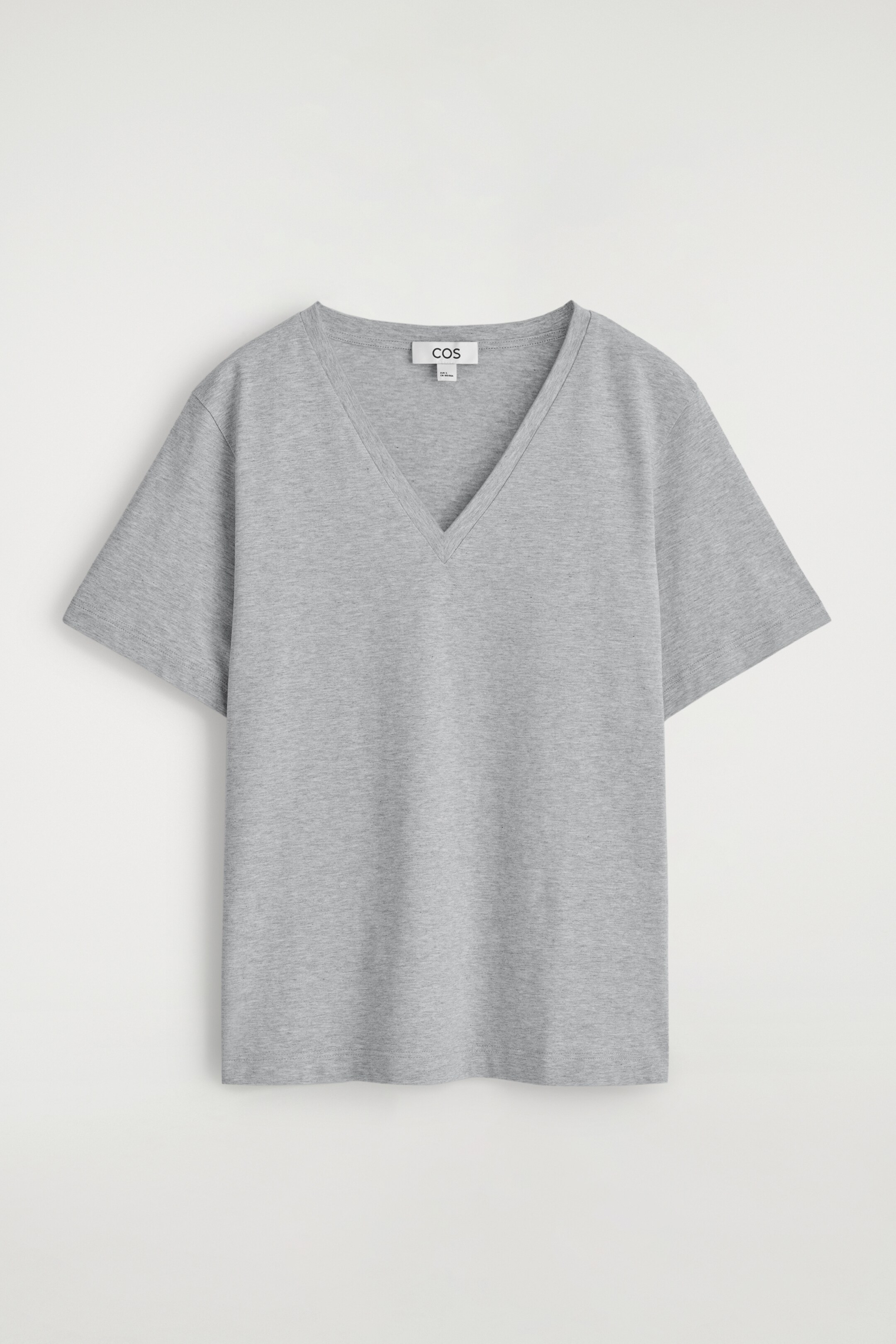 Vezi imaginea mai mare: TRICOU DIN BUMBAC CU DECOLTEU ÎN V - GRI MELANJ - FEMEI | H&M RO 4