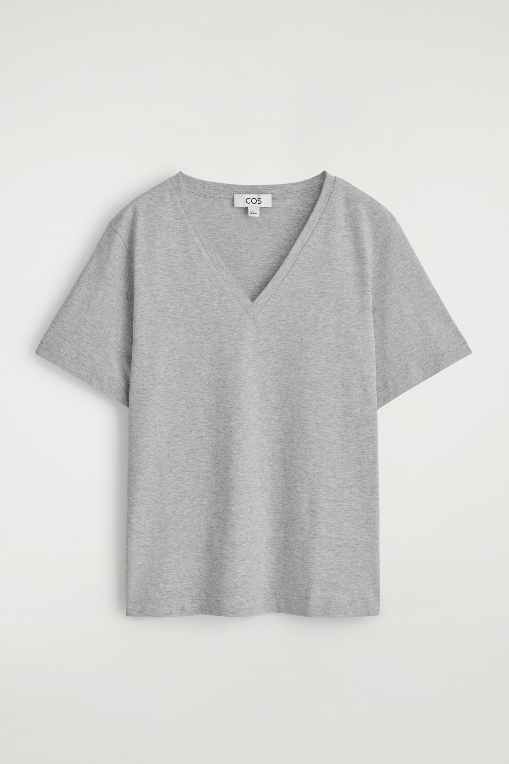 Visa större bild: V-RINGAD T-SHIRT I BOMULL - GRÅMELERAD - DAM | H&M SE 4