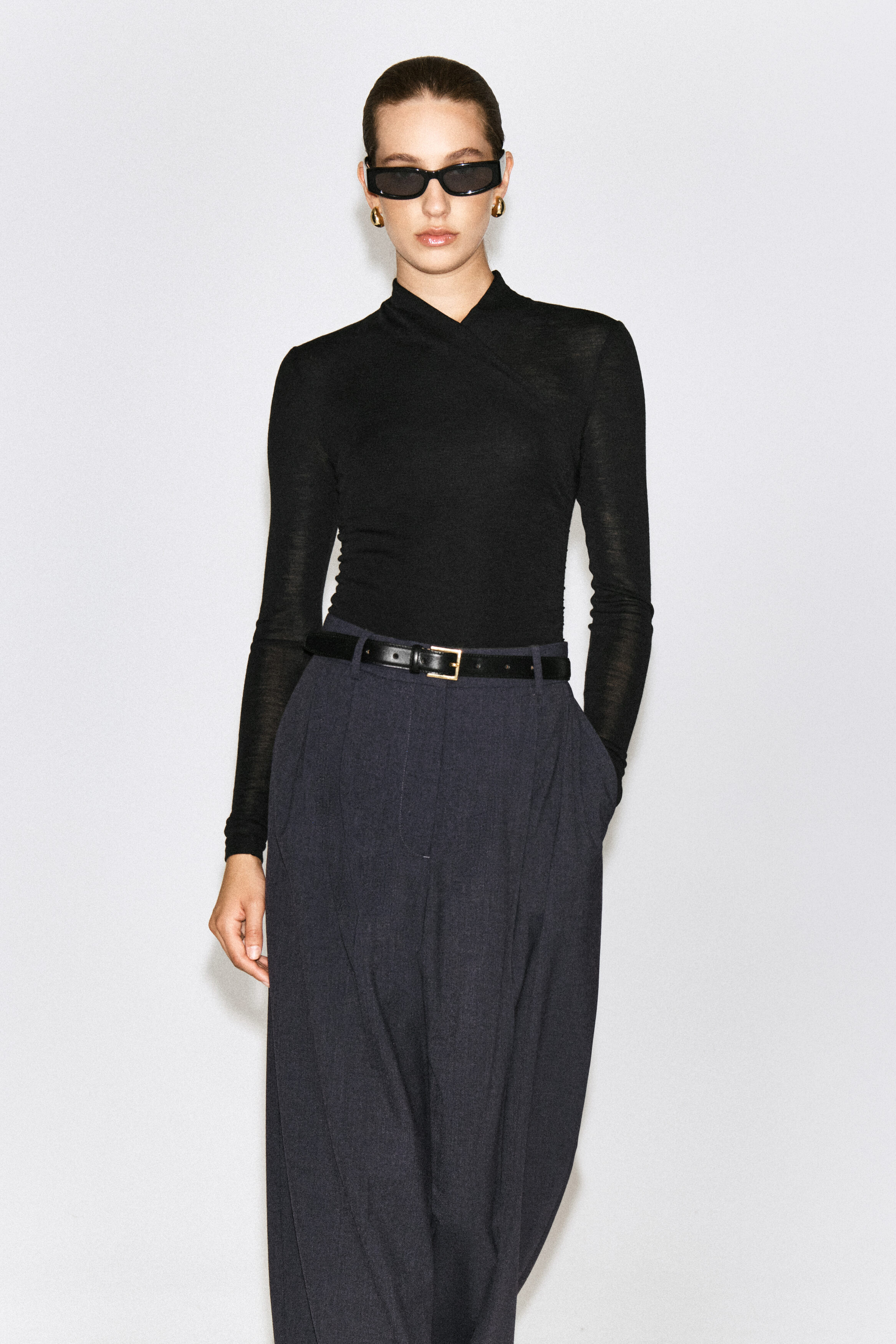 Wrap-Over Merino Wool Top by COS