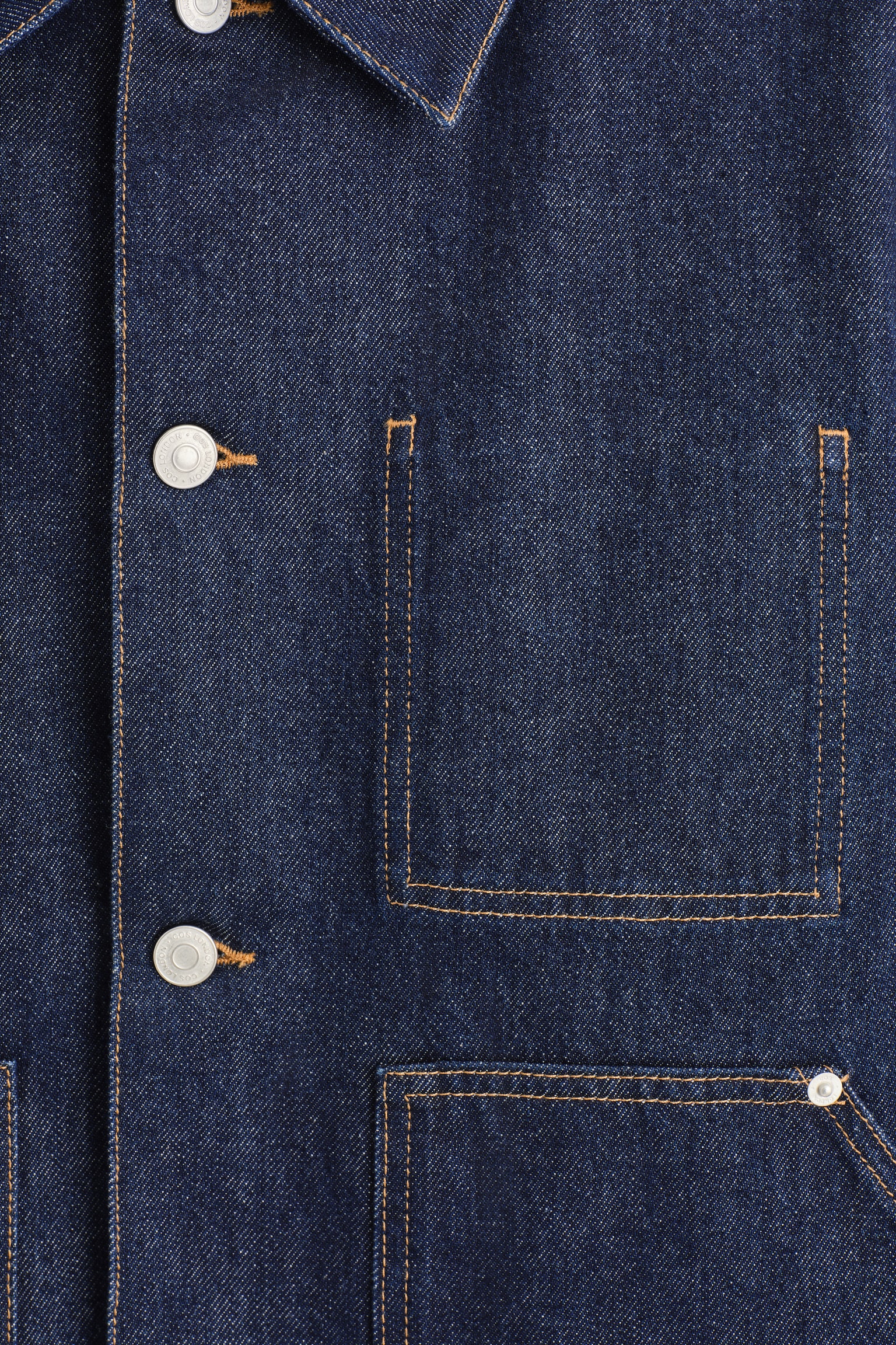 CHAQUETA DE DENIM LAVADO - AZUL OSCURO/BEIGE - 3