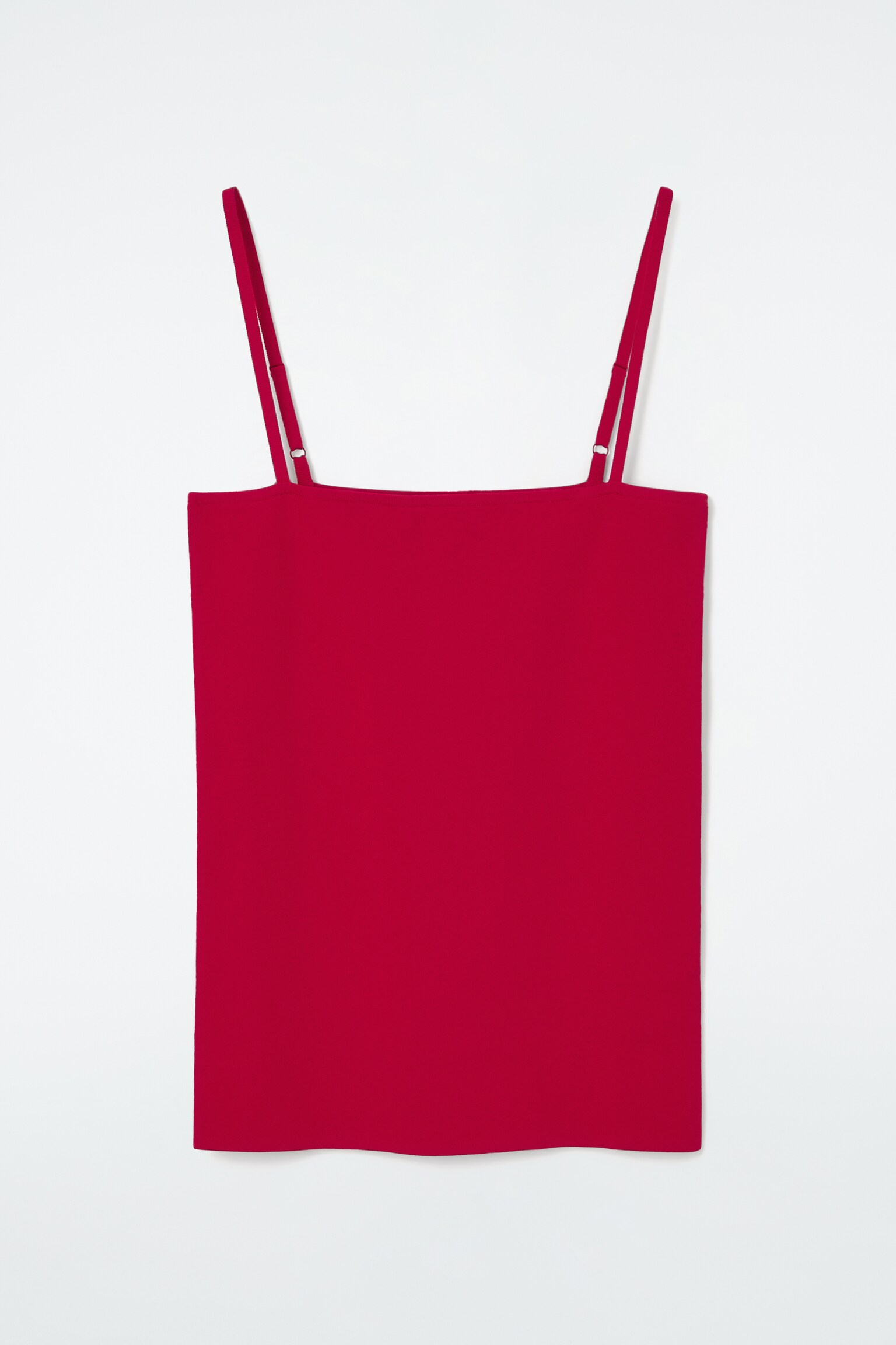 STRAPPY RIB-KNIT BANDEAU - RED/LIGHT BLUE