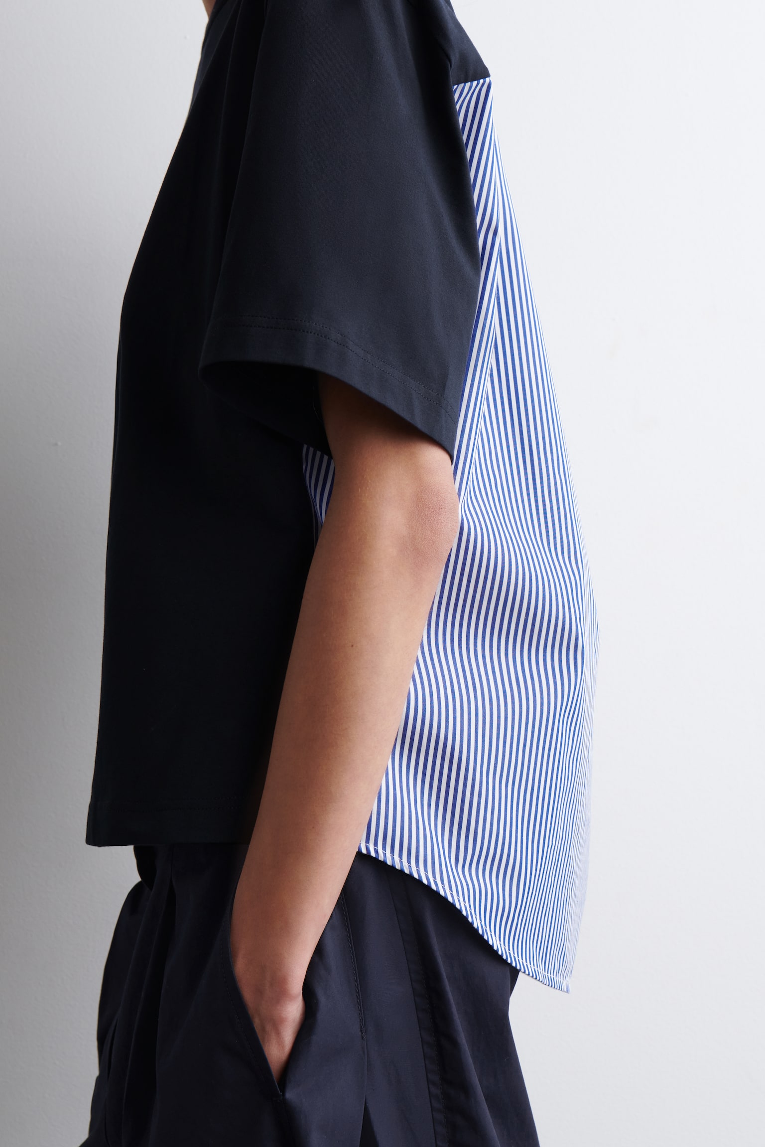 T-SHIRT À PANNEAUX - BLUE / STRIPED - 5
