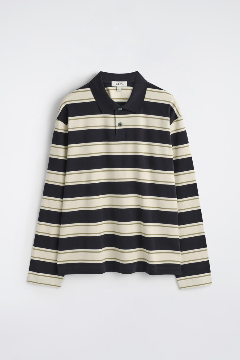 Interlock Cotton Polo Shirt in Navy