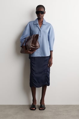 SCULPTURAL COTTON SHIRT — BLUE 2