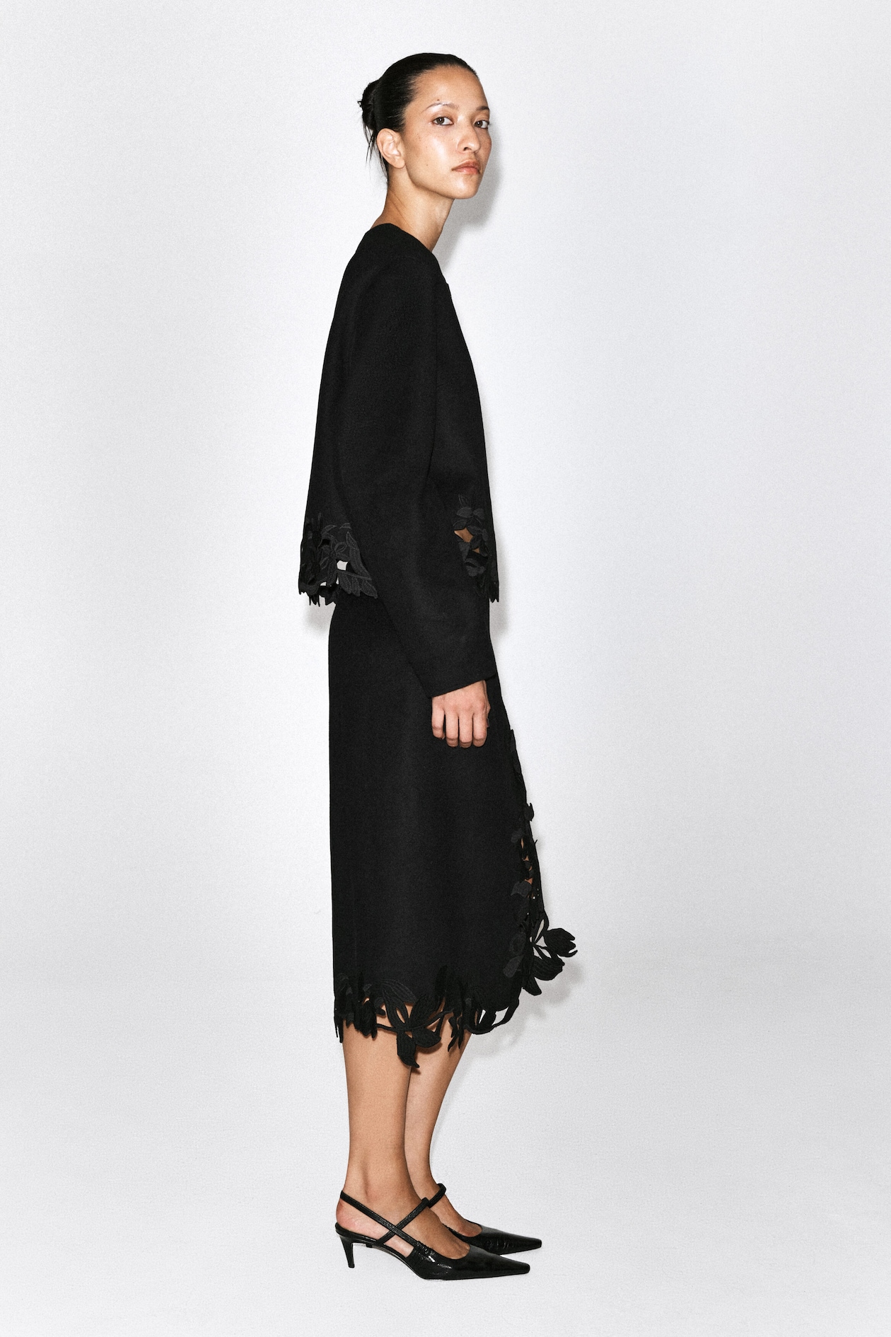 EMBROIDERED DOUBLE-FACED WOOL JACKET — CARBON