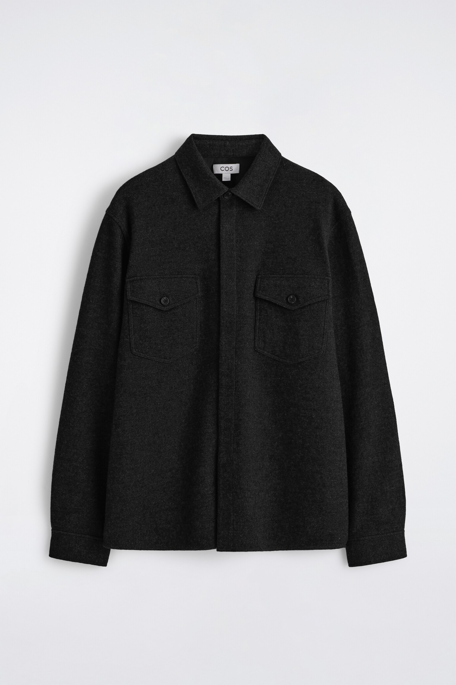 SOBRECAMISA DE LANA HERVIDA RELAXED FIT - NEGRO/CAQUI OSCURO/MARRÓN OSCURO