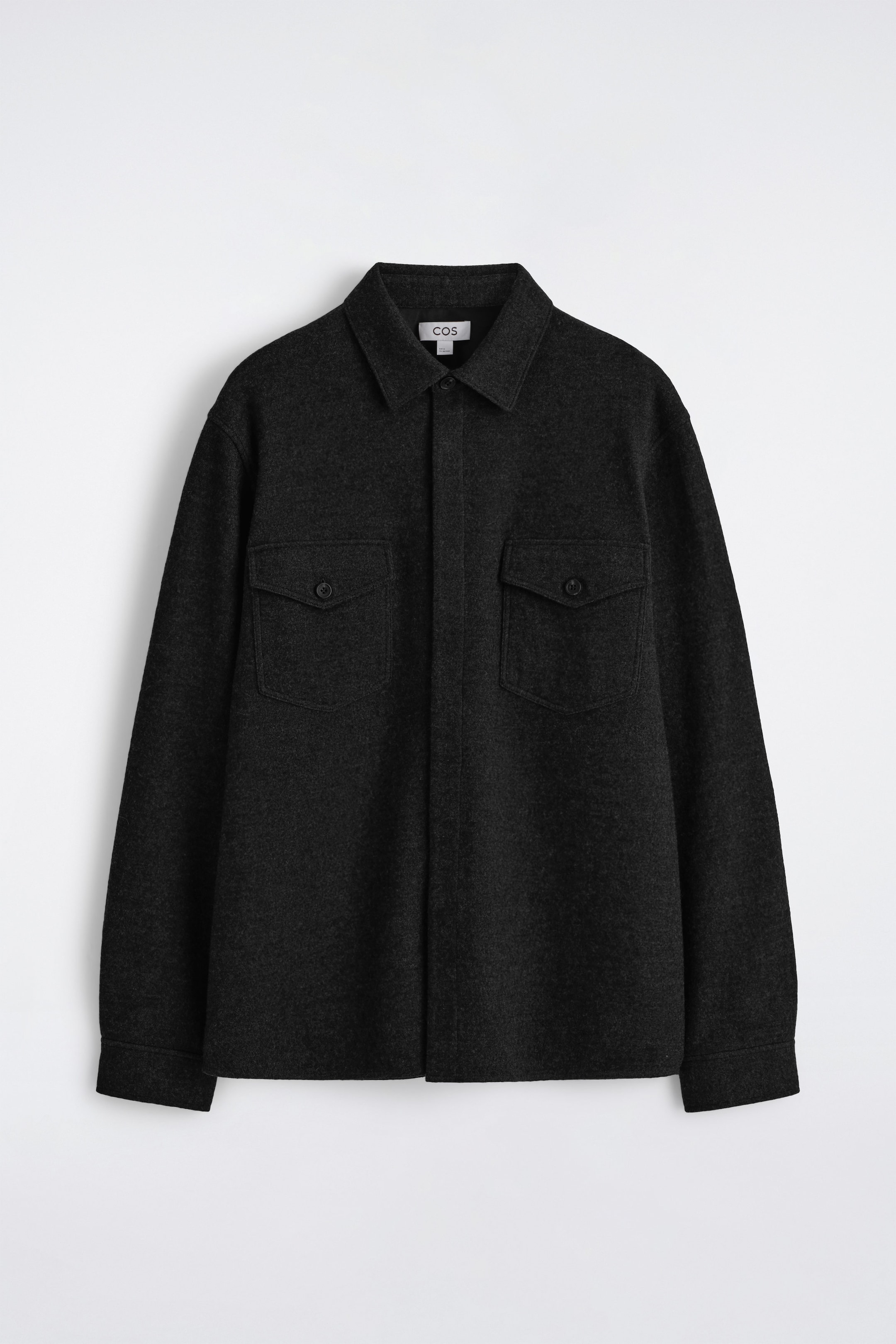 RELAXED BOILED-WOOL OVERSHIRT