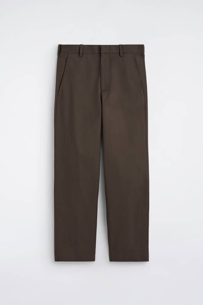 CHINOHOSE AUS BAUMWOLLE MIT WEITEM BEIN - DUNKELBRAUN/SCHWARZ - 1