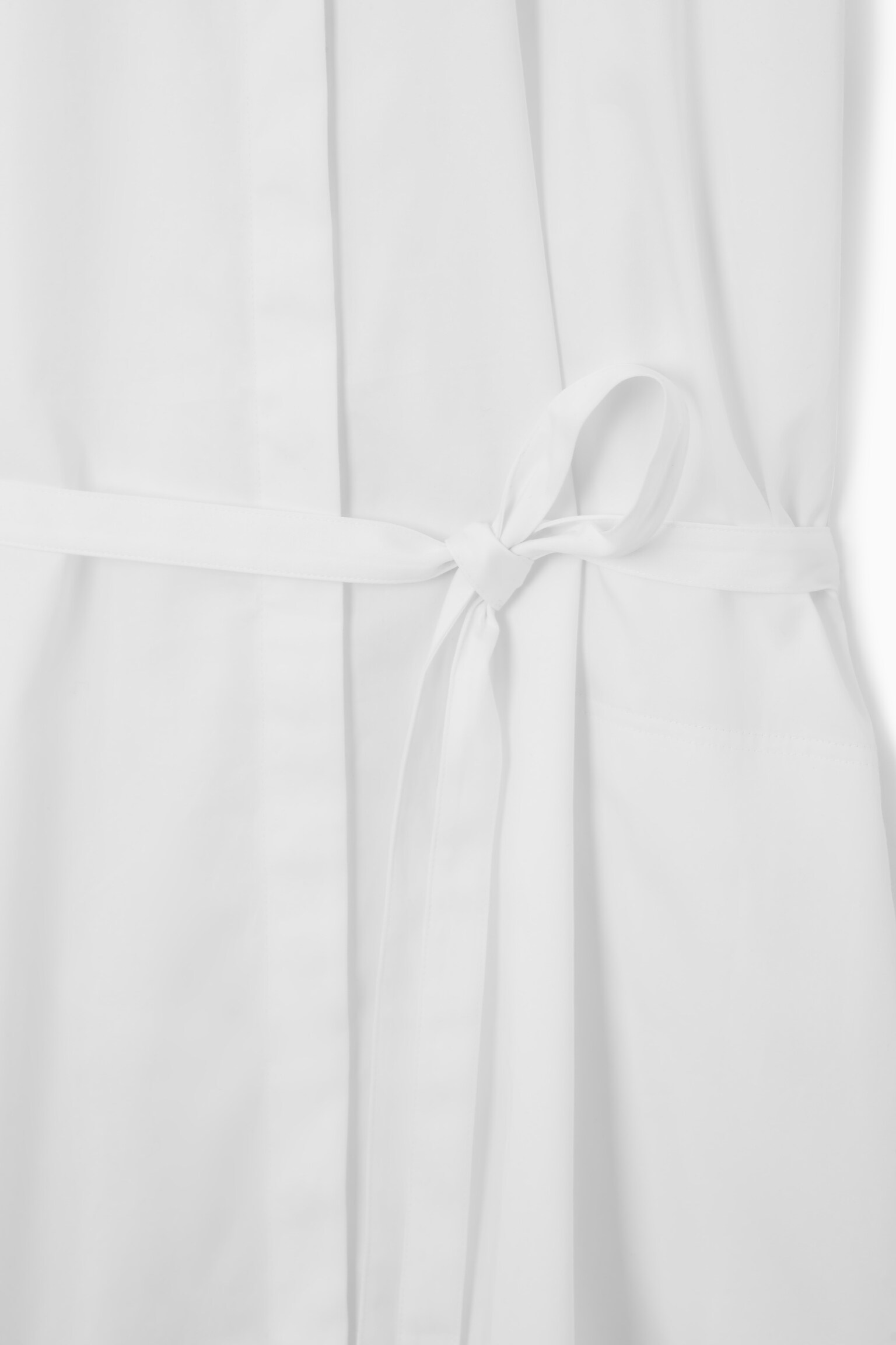OVERSIZED GRANDAD-COLLAR SHIRT DRESS - WHITE - 2