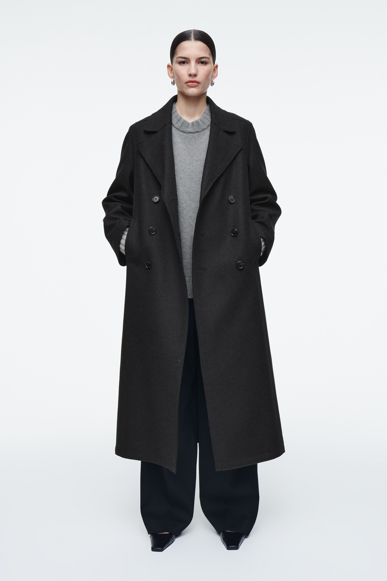 PULL COL ROND EN CACHEMIRE ÉPAIS - GRIS - 9