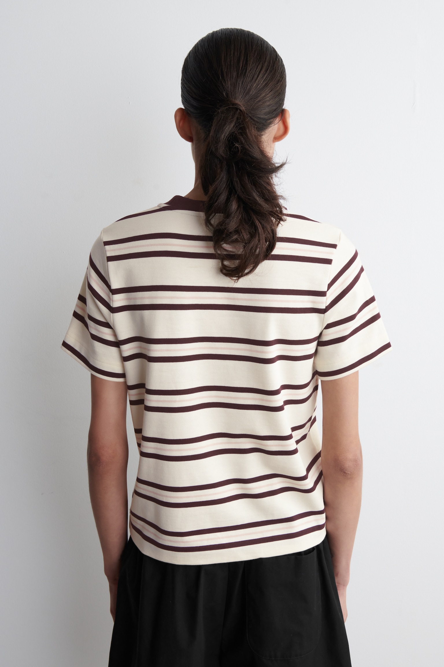 T-SHIRT REGULAR ÉLÉGANT - BLANC / BORDEAUX / RAYURES/Noir/GRIS ANTHRACITE CHINÉ/BEIGE CLAIR/ROSE / MARINE/KAKI/BLEU MARINE/BLEU MARINE / BLANC / RAYURES/GRIS CHINÉ/BLANC / NOIR/ORANGE / BLANC / RAYURES/BLANC/BLEU COBALT/BLEU MARINE / RAYURES/KAKI/Blanc cassé / Noir/NOIR / VERT / RAYURES/BLANC / NOIR / RAYÉ/ROUGE/BLEU - 6