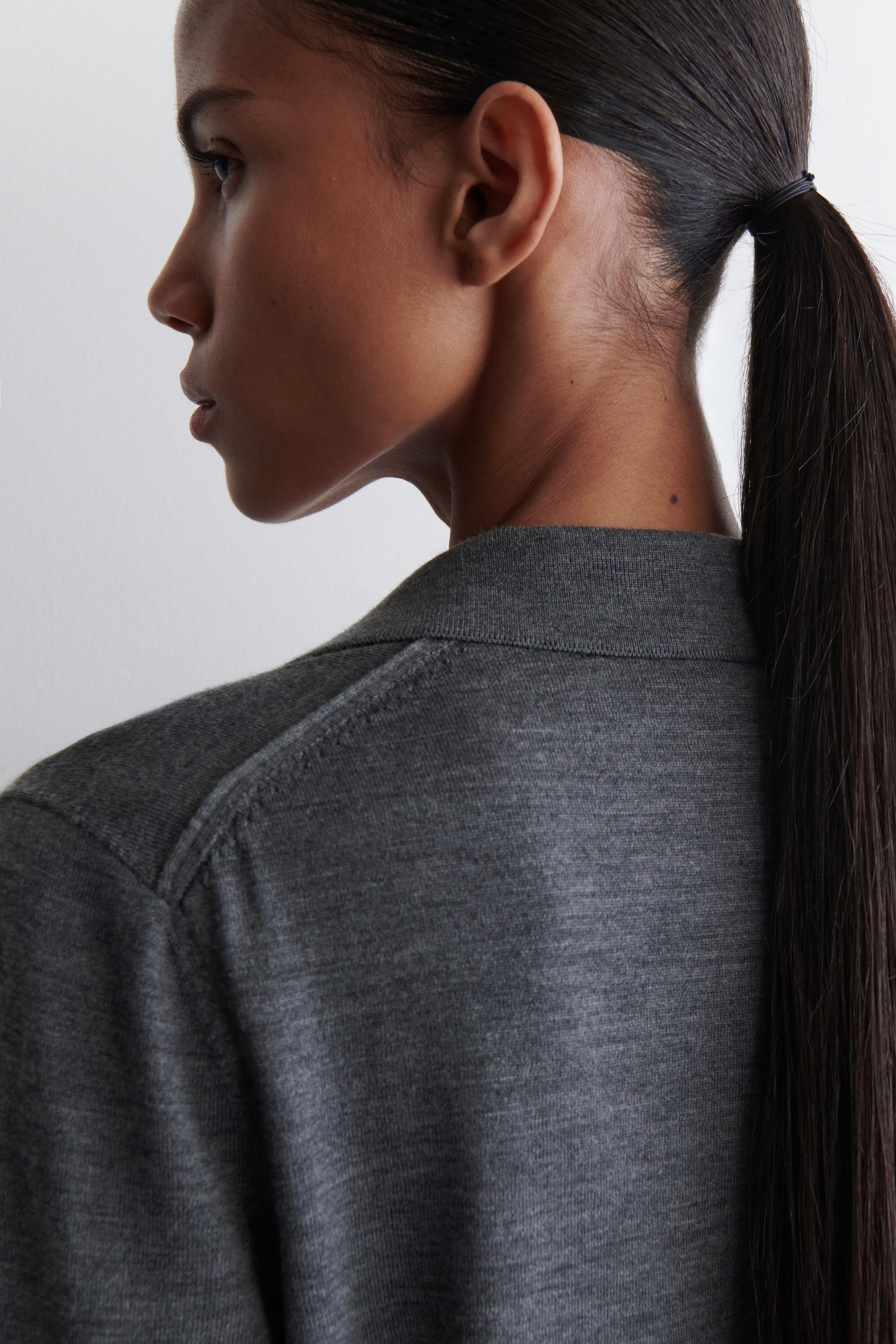 MERINO WOOL POLO SWEATER