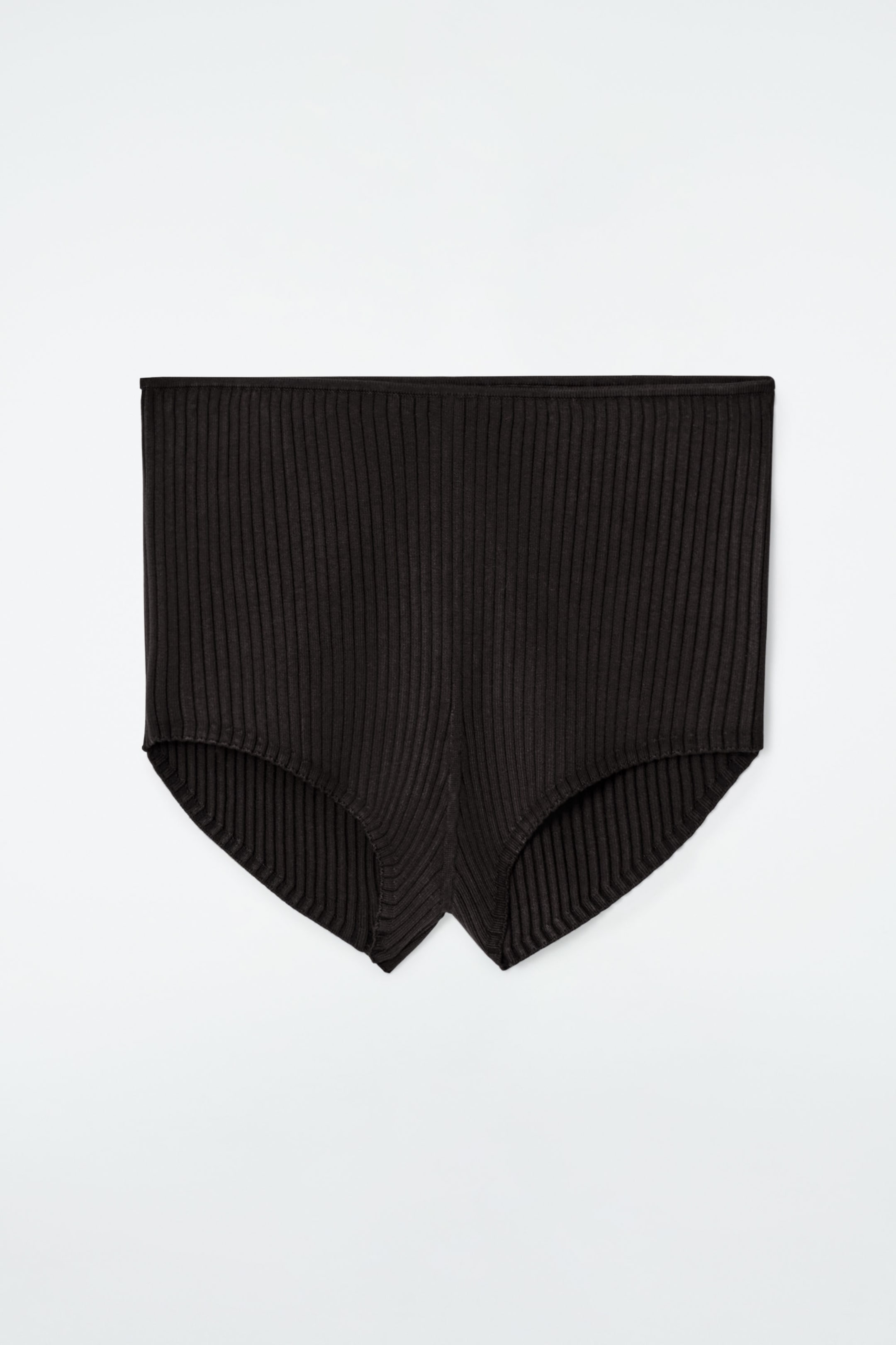 RIB-KNIT SILK MICRO SHORTS