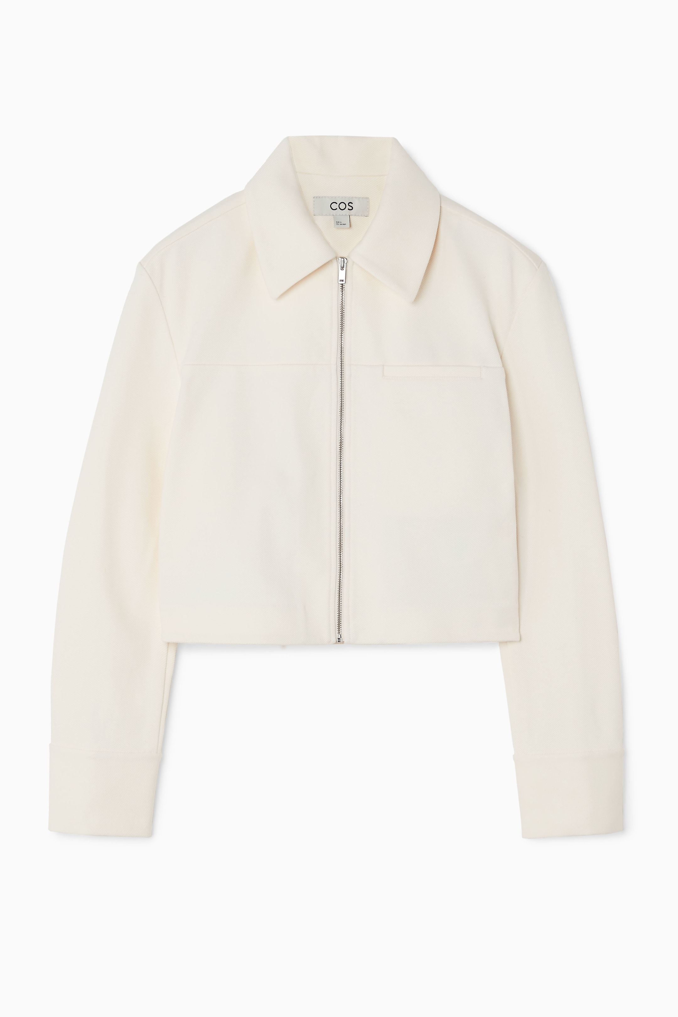 Ingrandisci l'immagine: CROPPED TWILL ZIP-UP JACKET - OFF-WHITE - DONNA | H&M CH 1