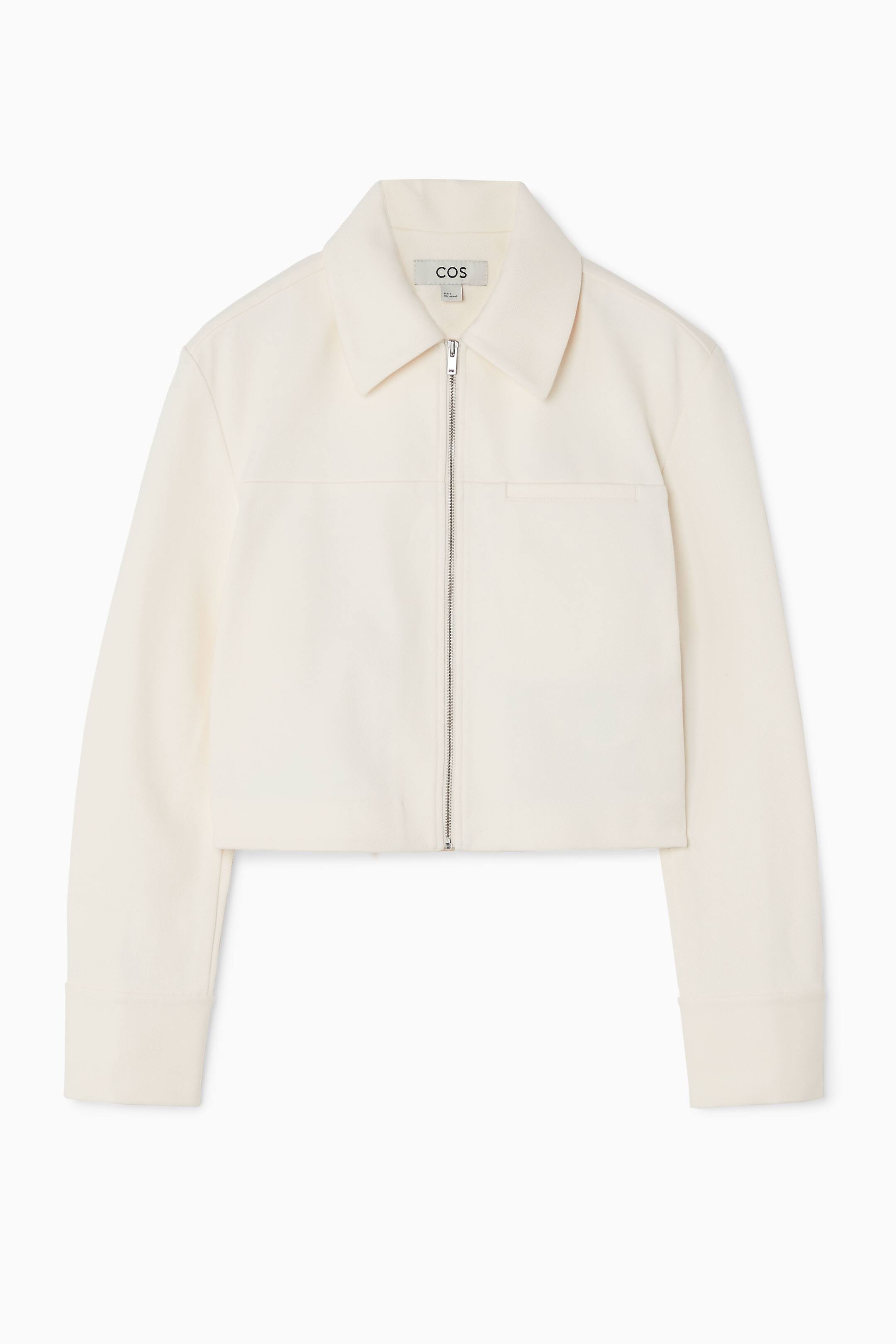 View larger image: CROPPED TWILL ZIP-UP JACKET - OFF-WHITE - Ladies | H&M GB 1