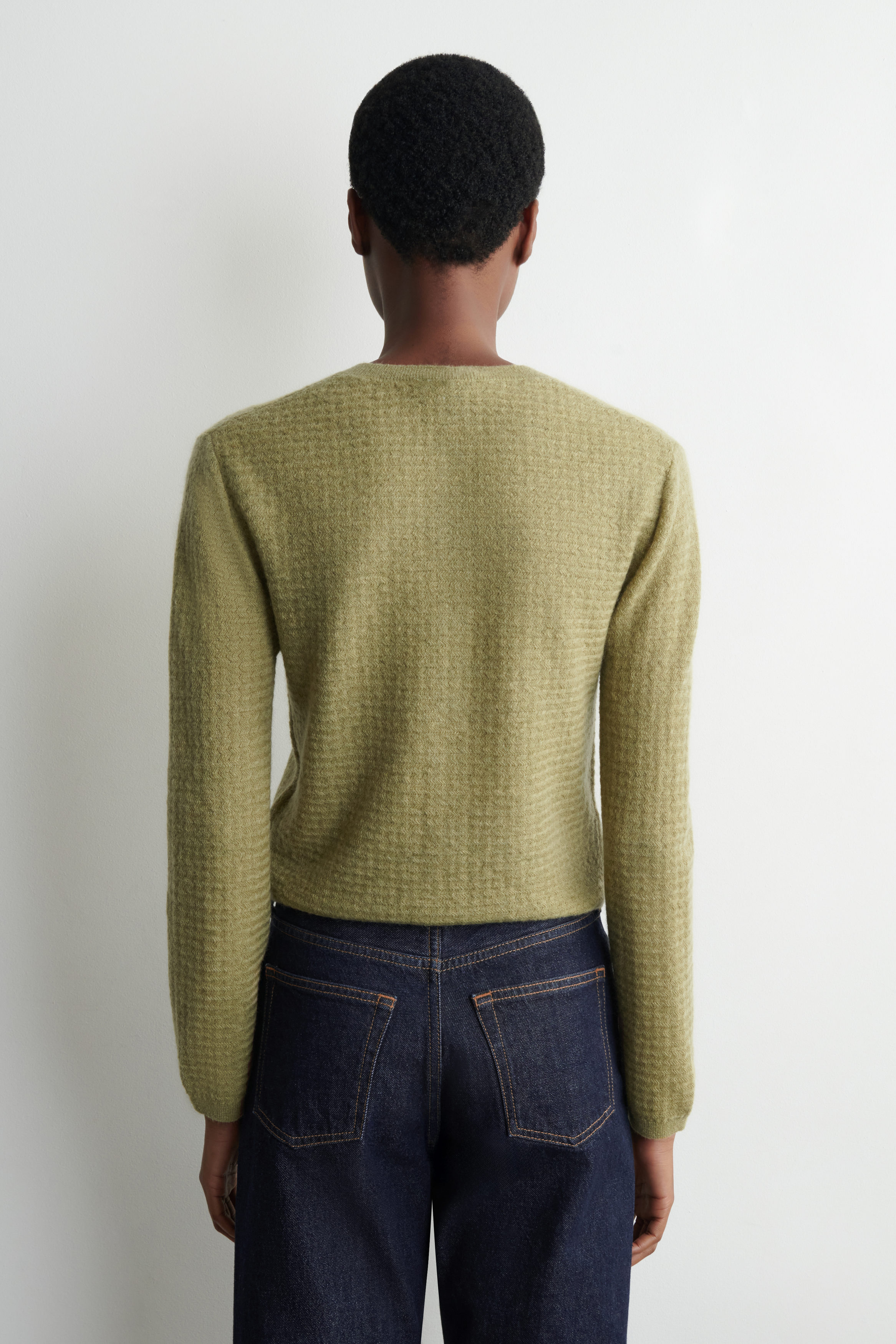 ZIGZAG-KNIT MOHAIR-BLEND CARDIGAN - GREEN | COS US