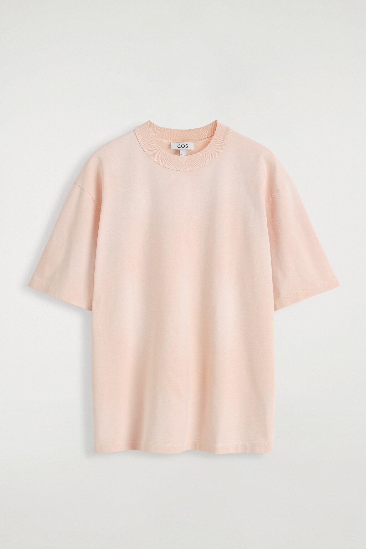 OVERSIZED WASHED-JERSEY MOCK-NECK T-SHIRT - APRICOT/BLACK/GREEN - 2