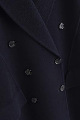 TAILORED DOUBLE-FACED WOOL LONG COAT — NAVY 6